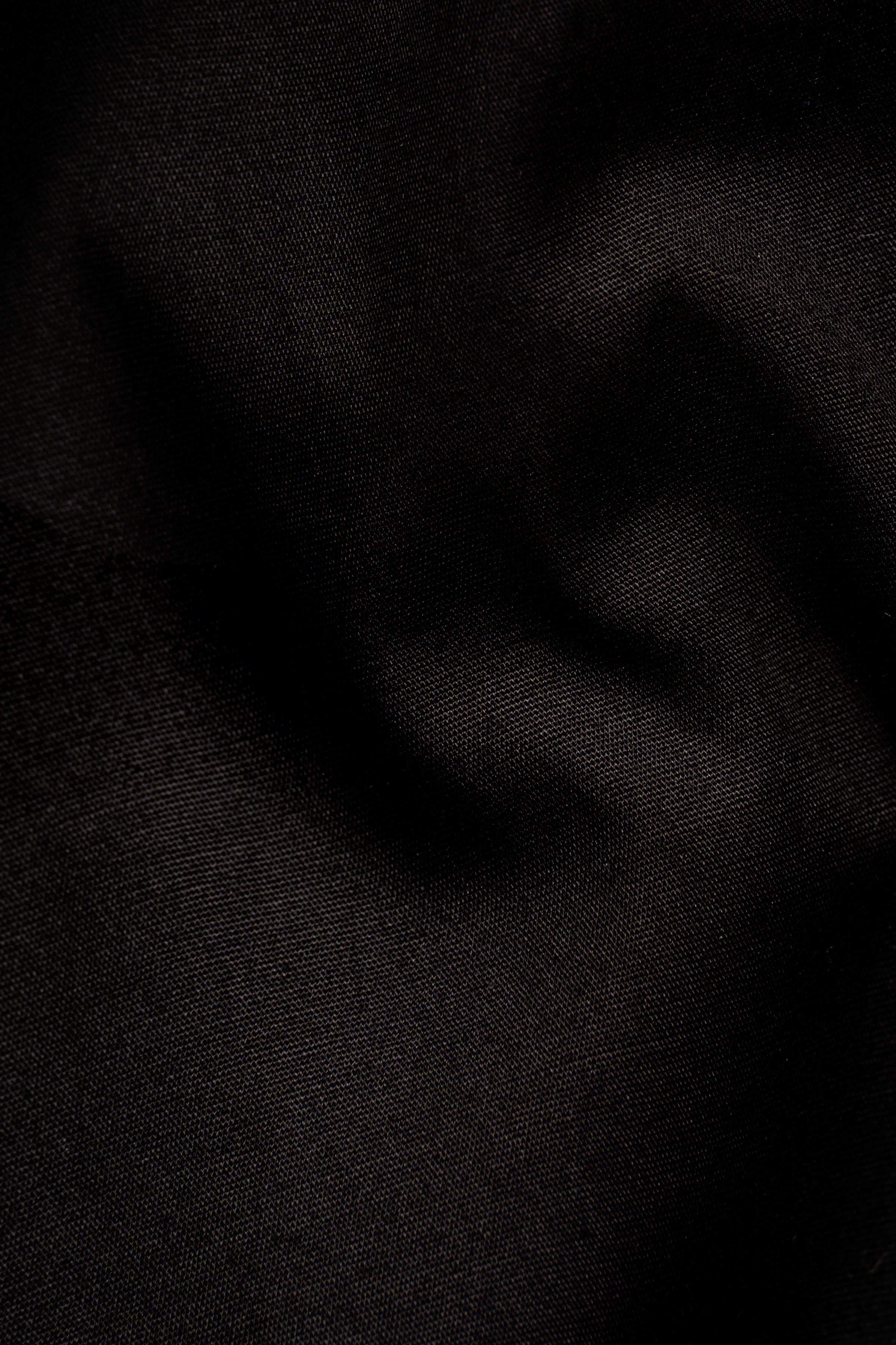 Black shirt fabric texture, smooth weave closeup