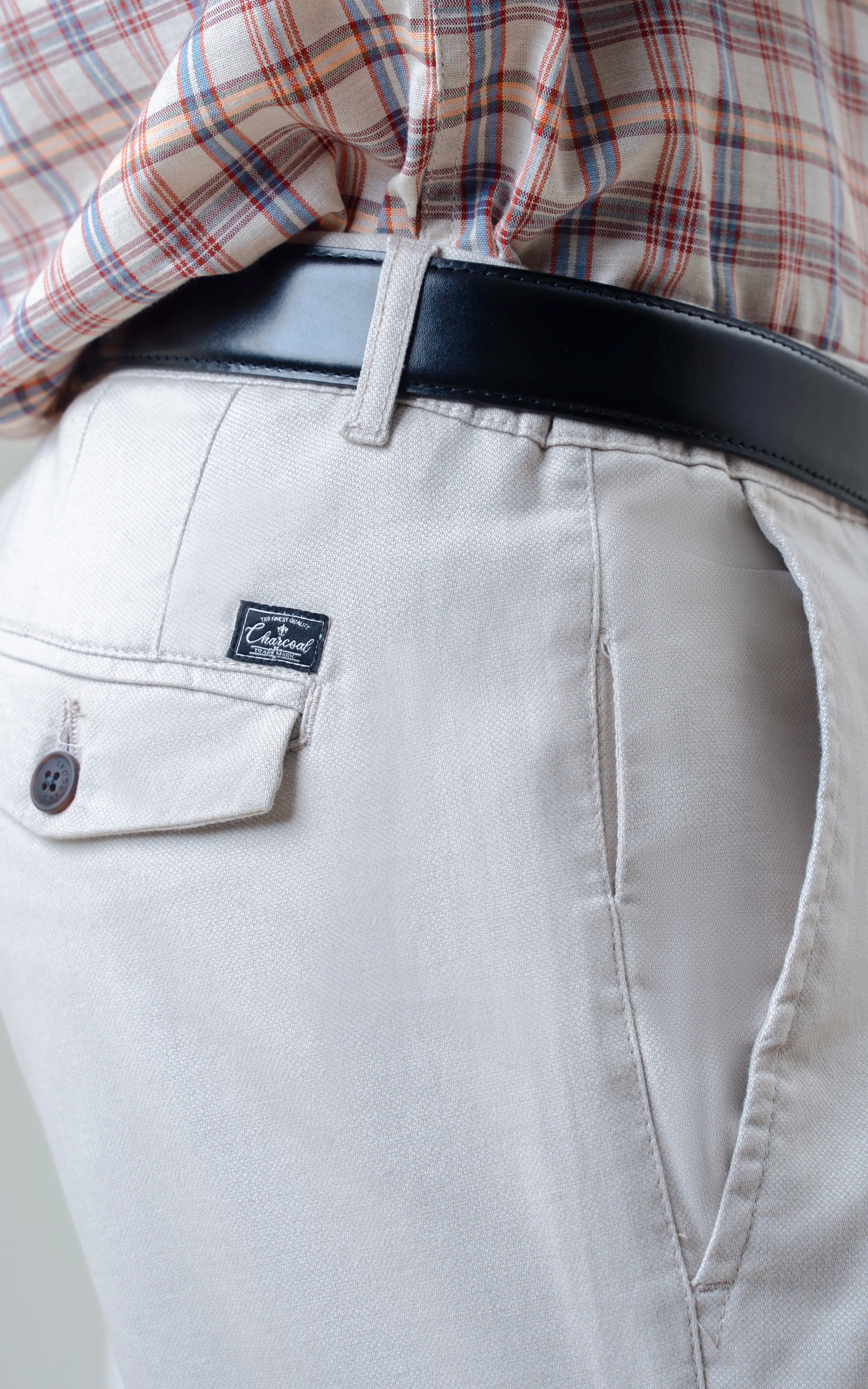 DOBBY SMART FIT CASUAL PANT BEIGE
