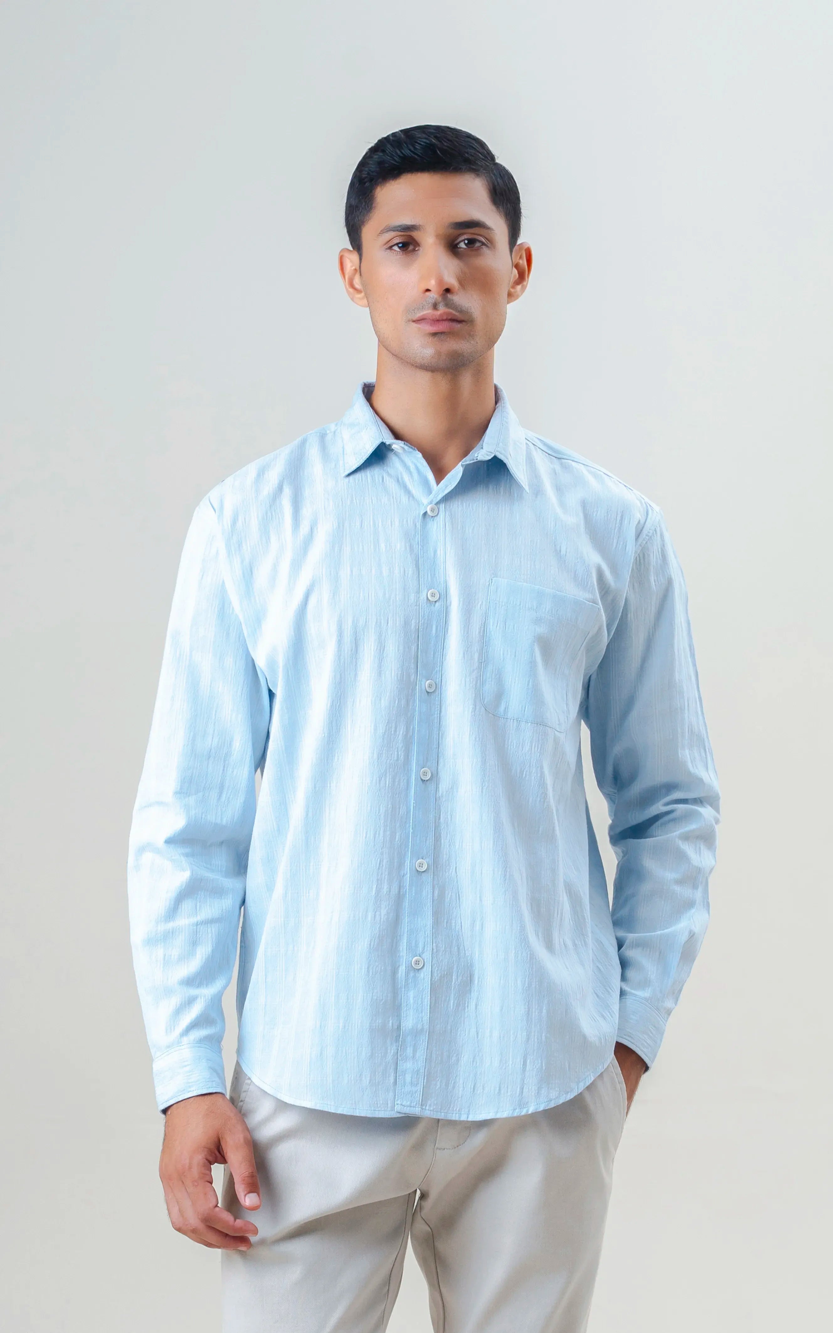REGULAR FIT CHECKED SHIRT SKY BLUE CHECK