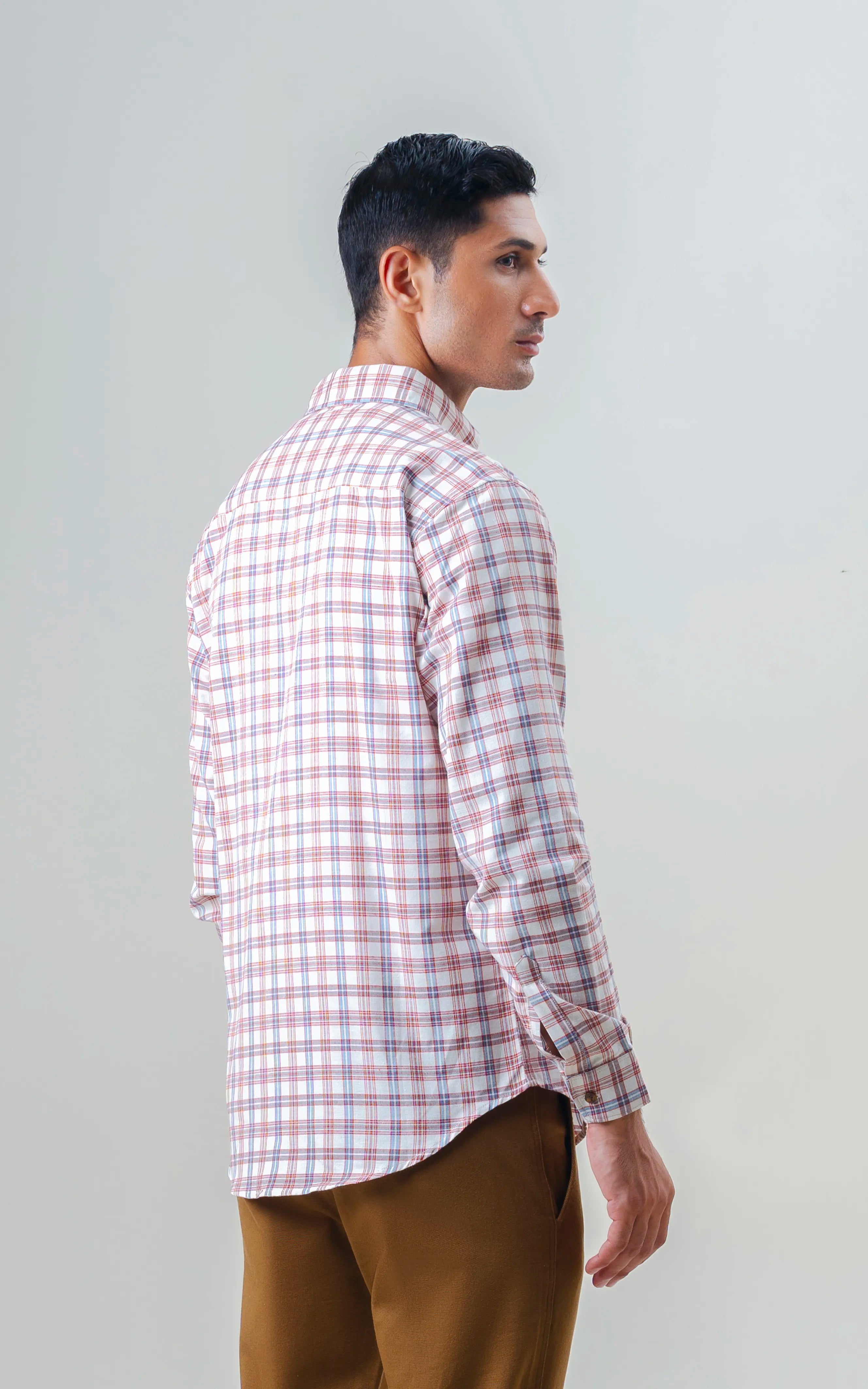 SMART FIT CHECKED CASUAL SHIRT ACRO MAROON
