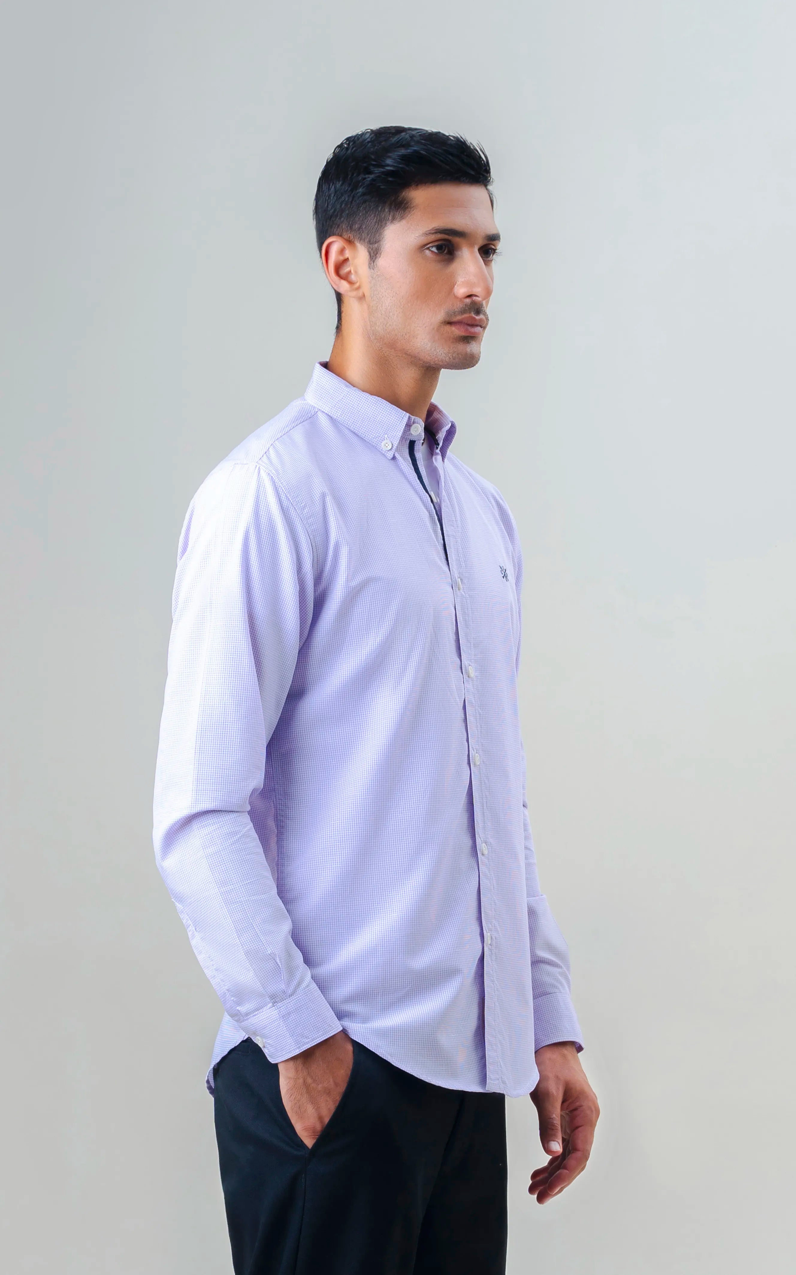 CASUAL SHIRT SMART FIT PURPLE CHECK