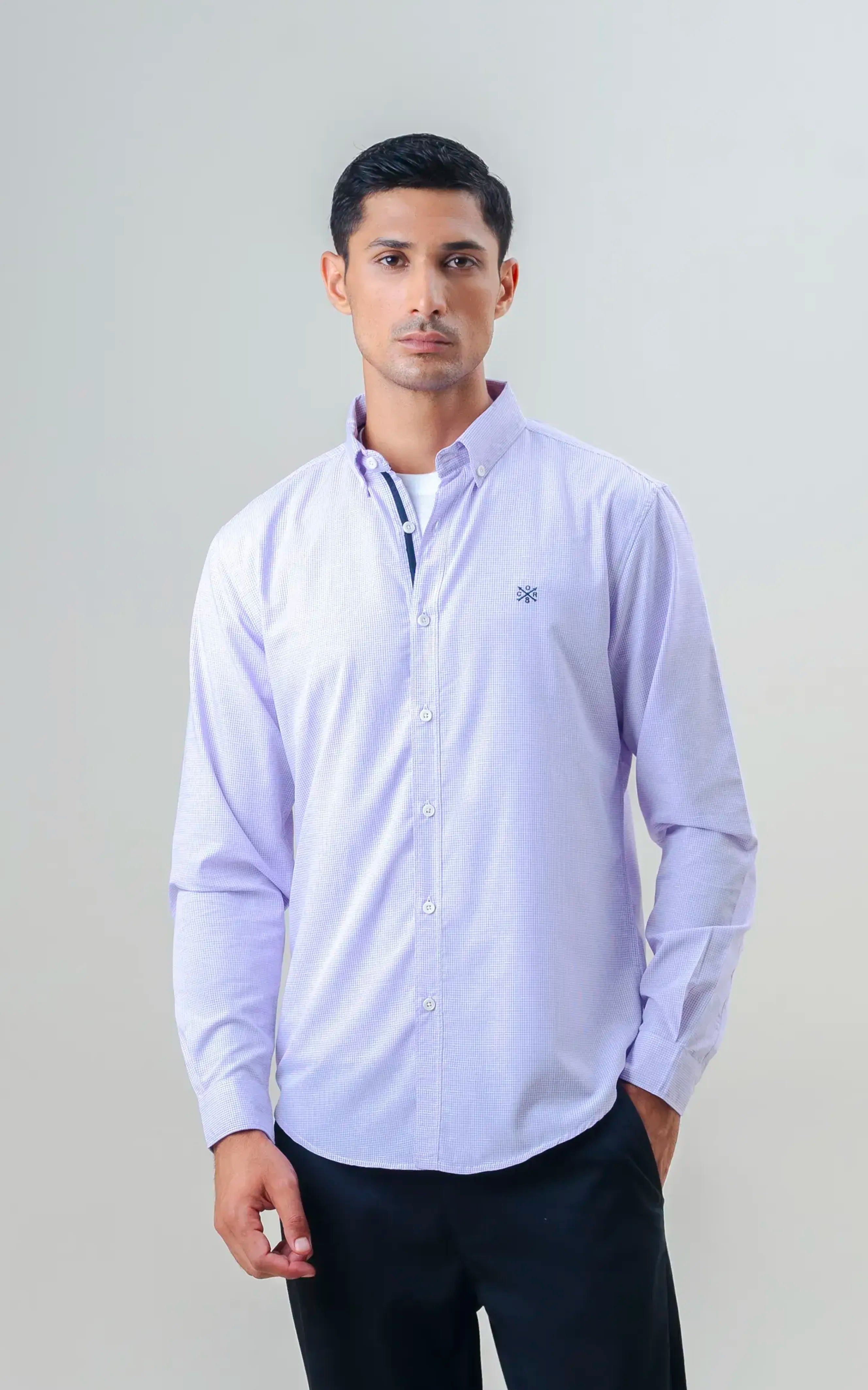 CASUAL SHIRT SMART FIT PURPLE CHECK