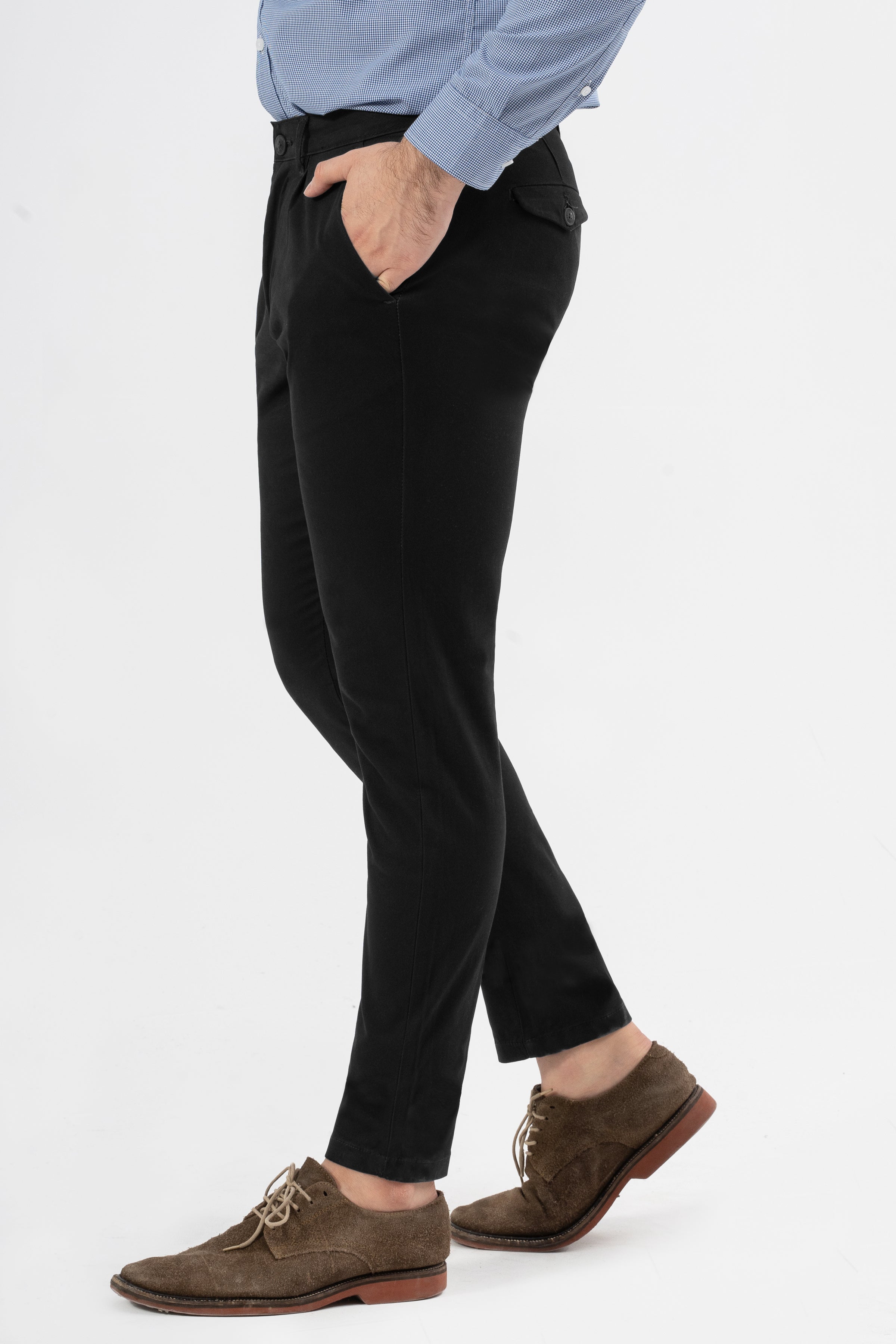 CROSS POCKET TWILL SLIMFIT PANT BLACK