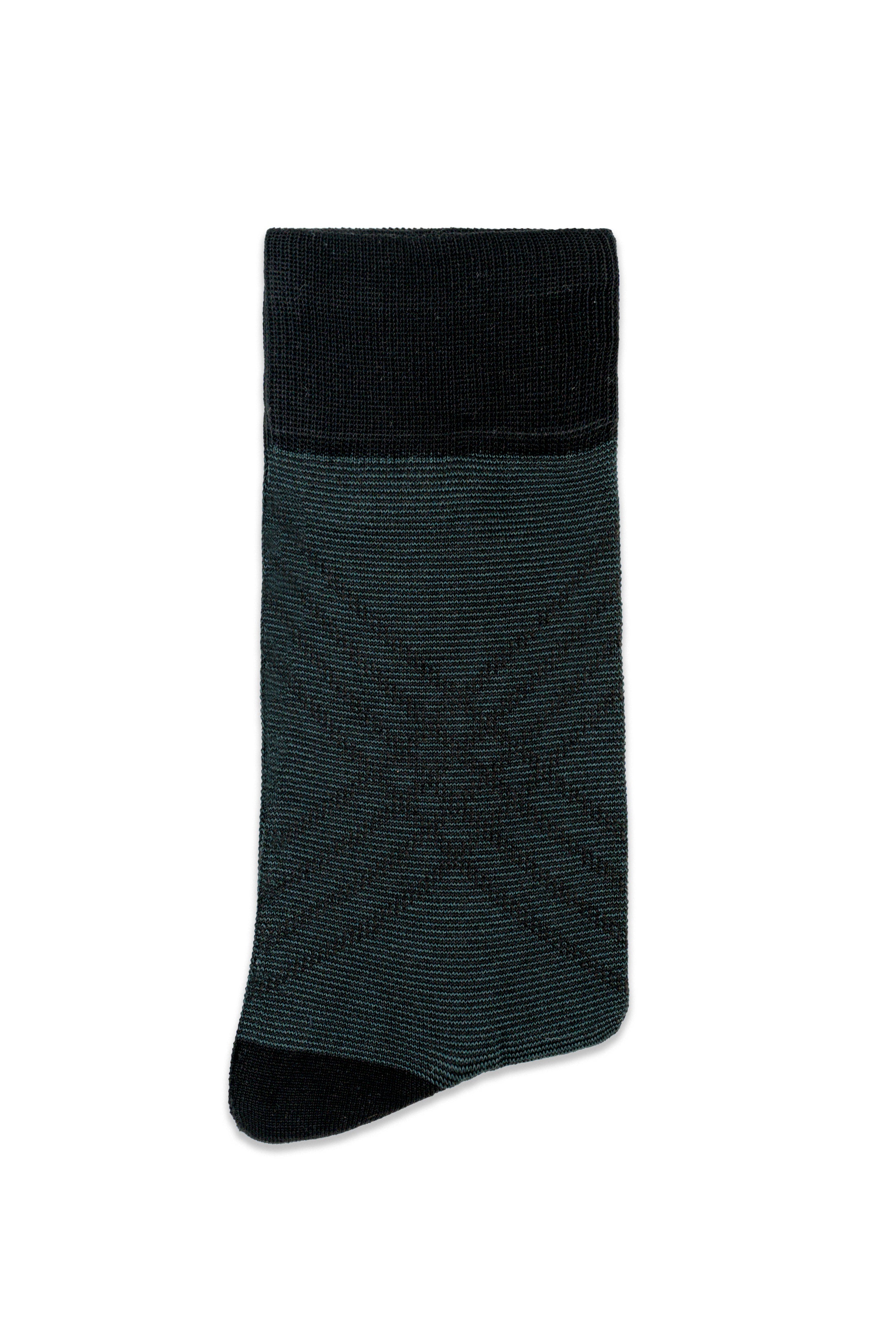 Formal sock, dark knit with ribbed texture and cushioned sole