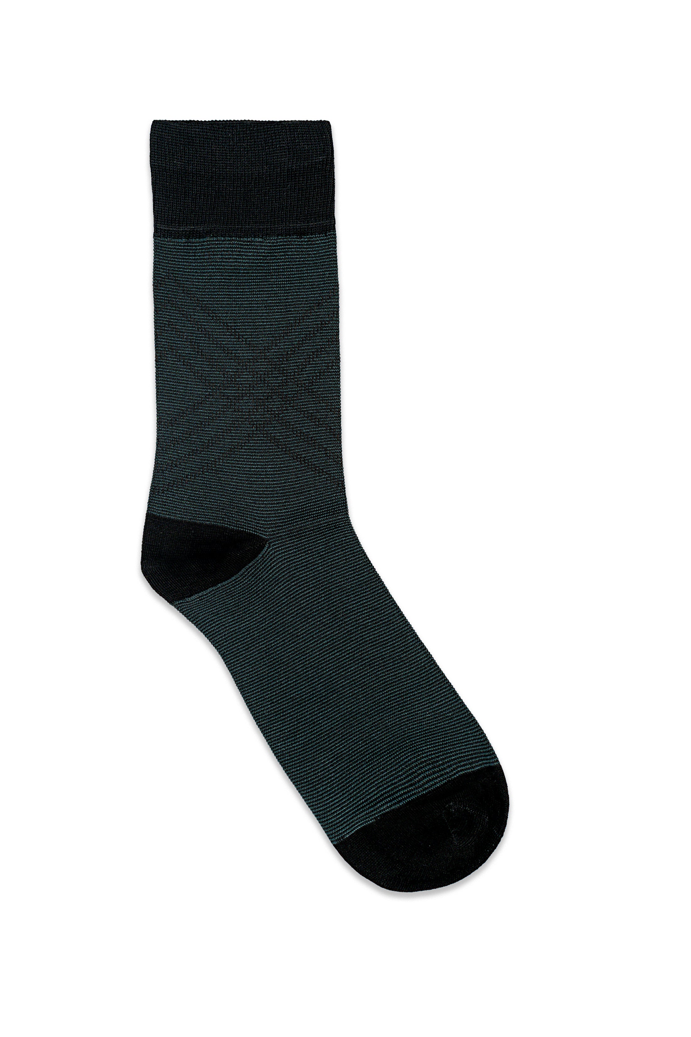 Formal sock, dark knit with ribbed leg and cushioned toe