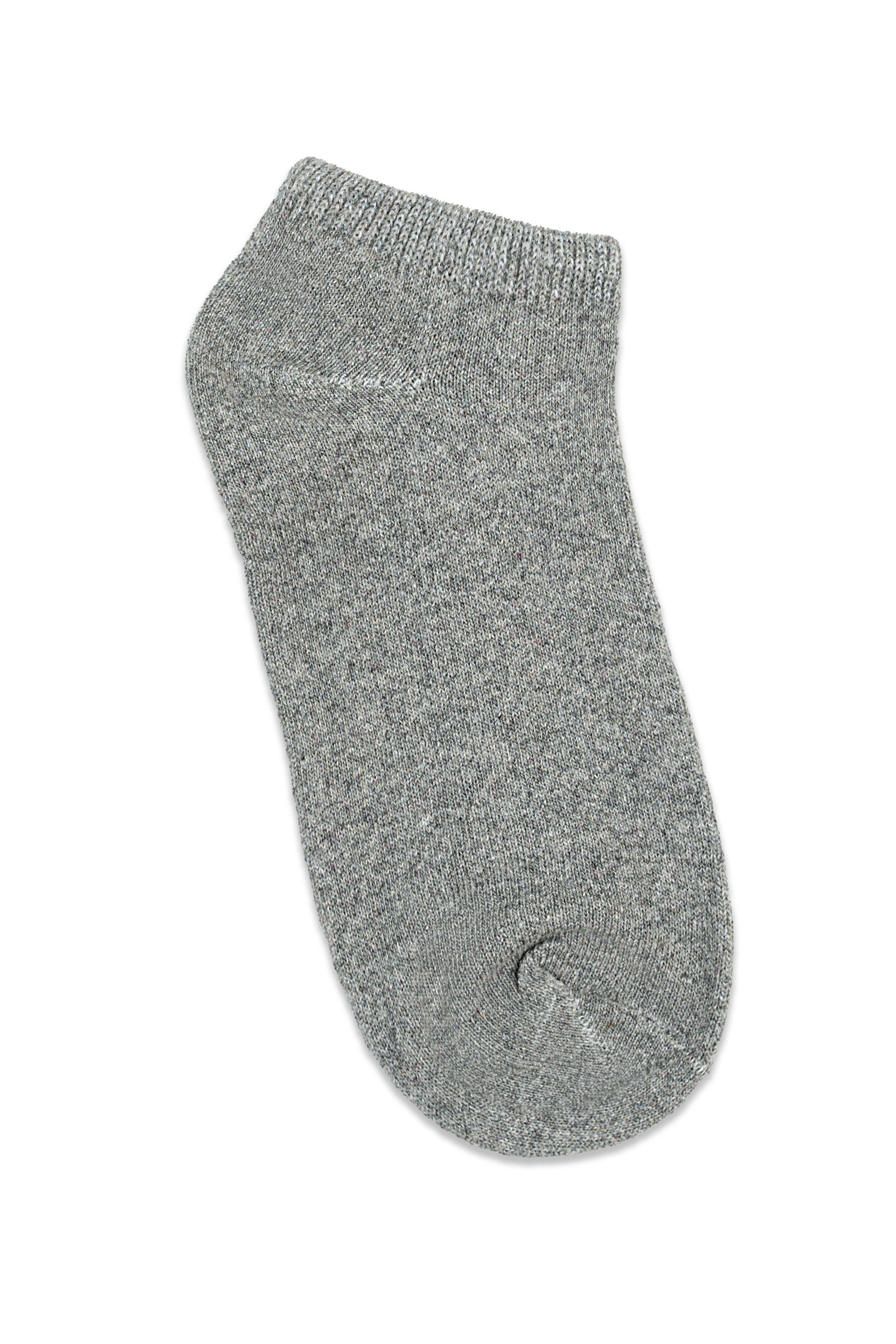 Gray ankle sock with ribbed cuff