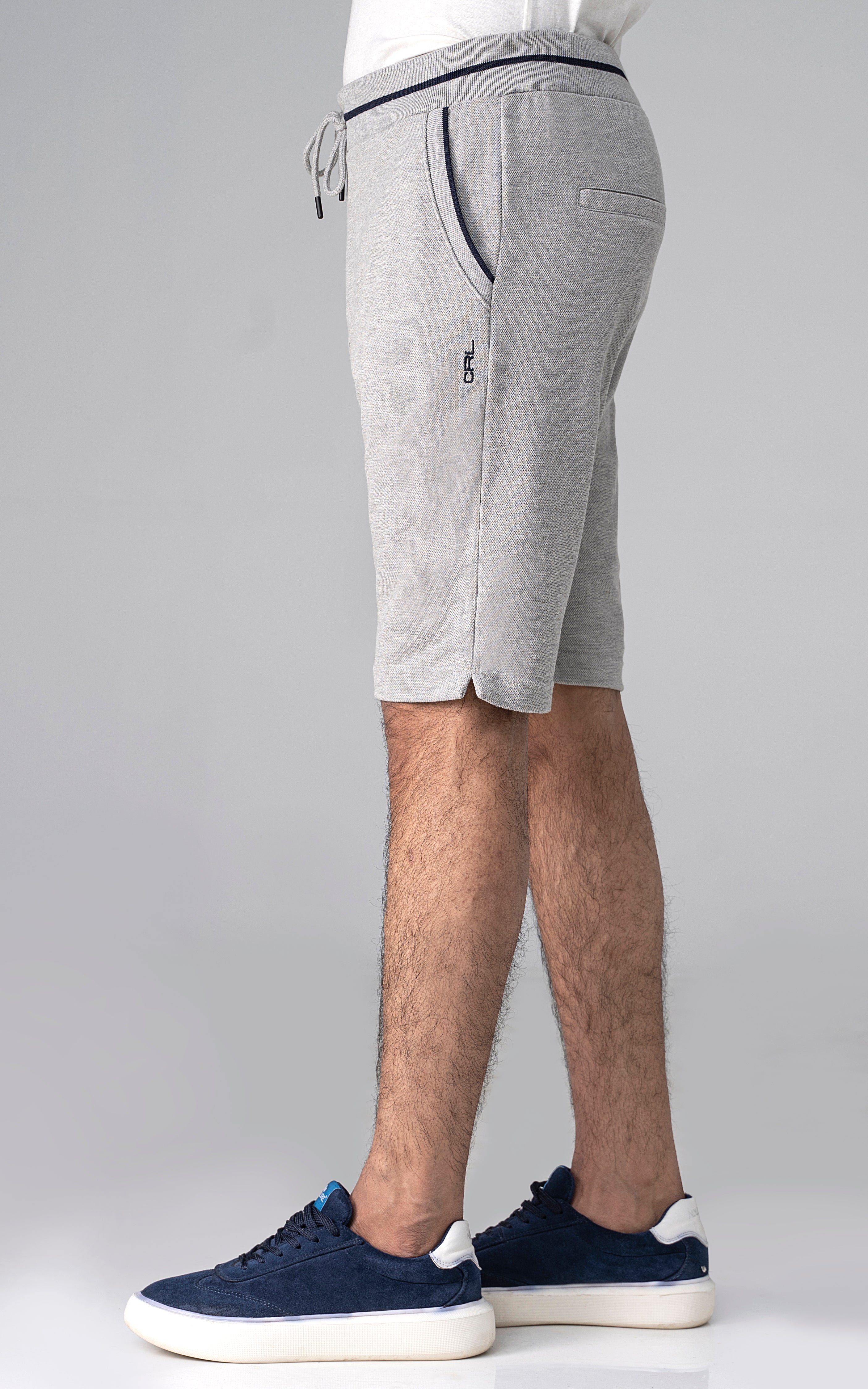 PIQUE INTERLOCK TIPPING SHORTS GREY