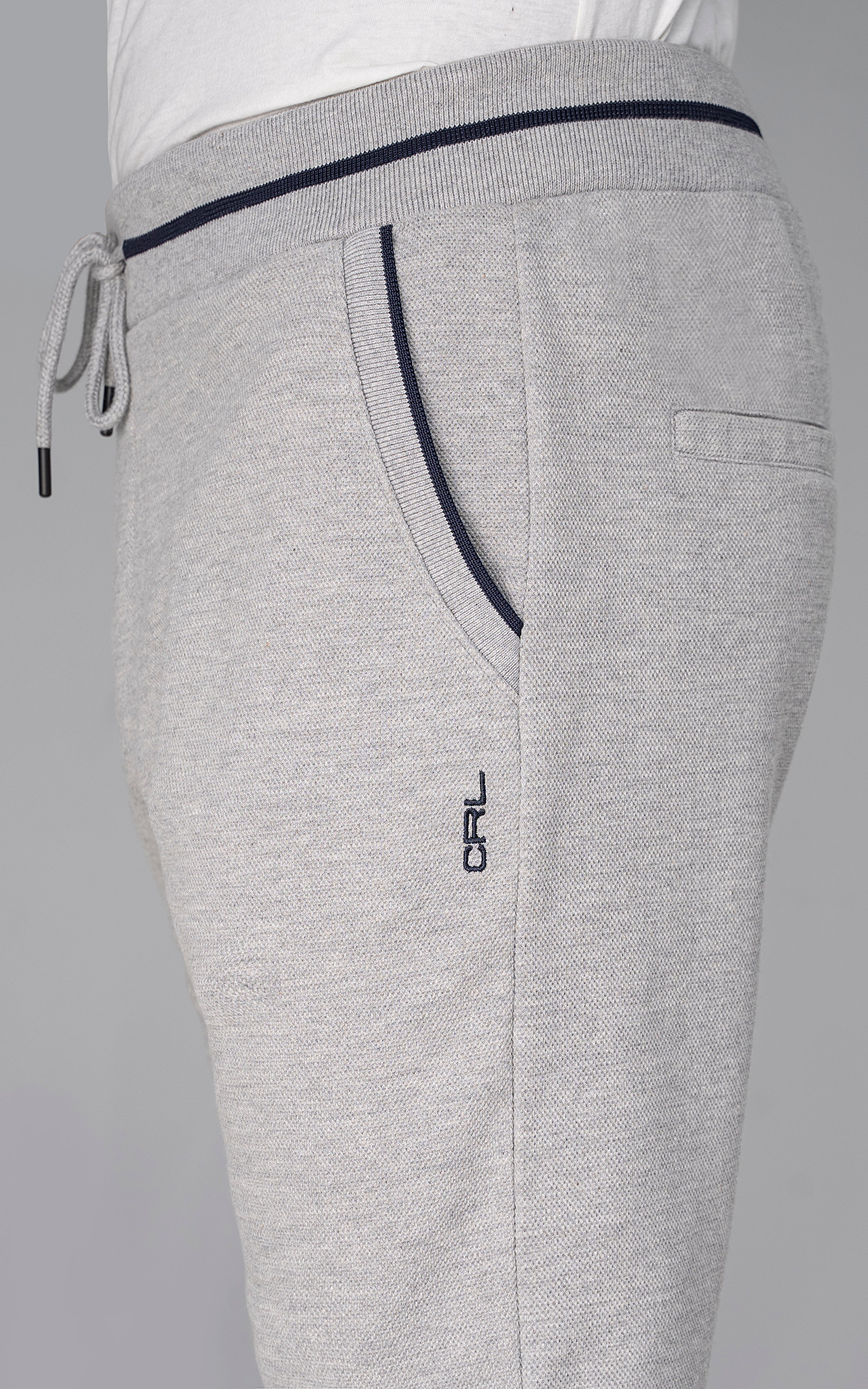 PIQUE INTERLOCK TIPPING SHORTS  GREY