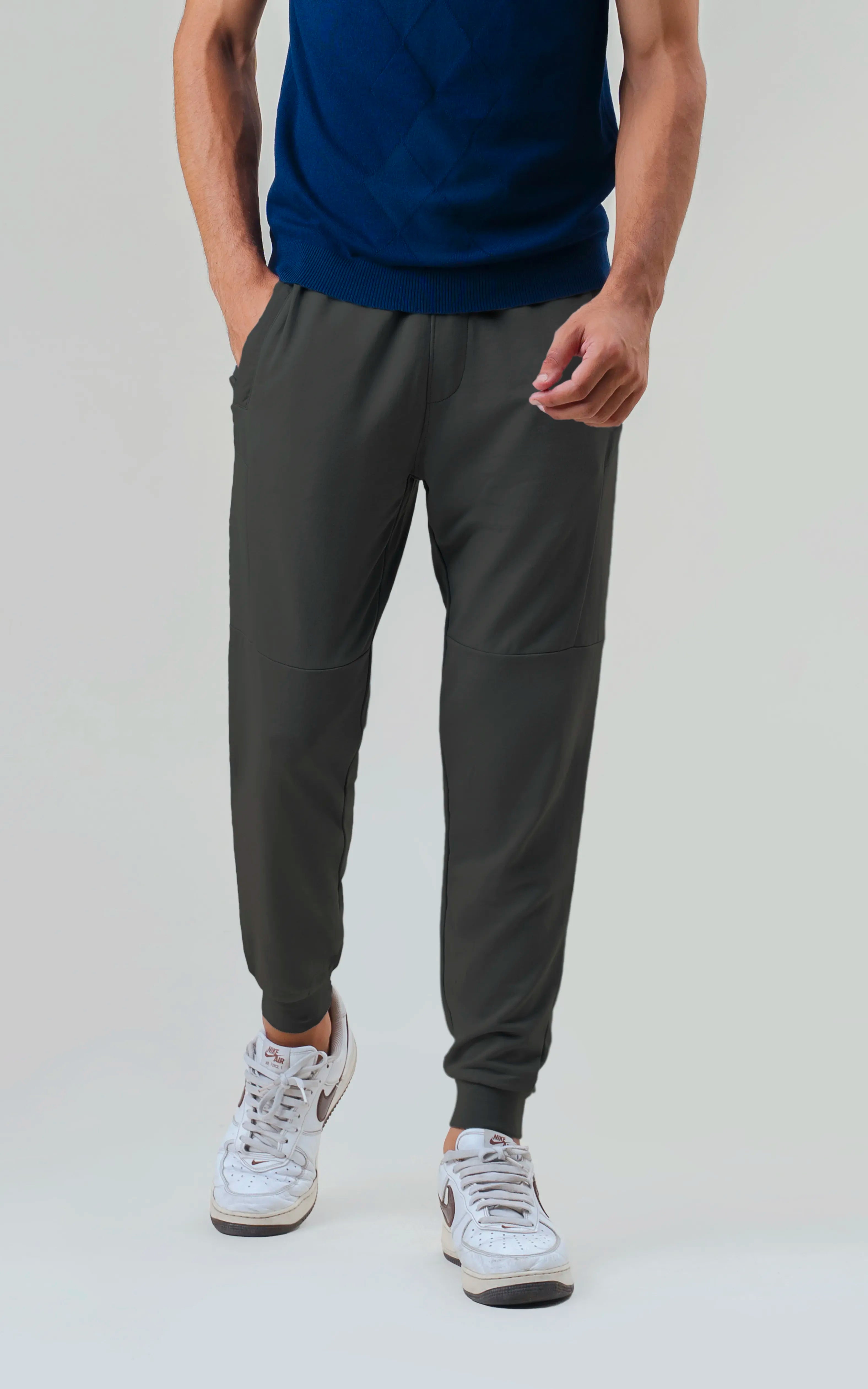 SLIM FIT TERRY JOGGER TROUSER ASH GREY