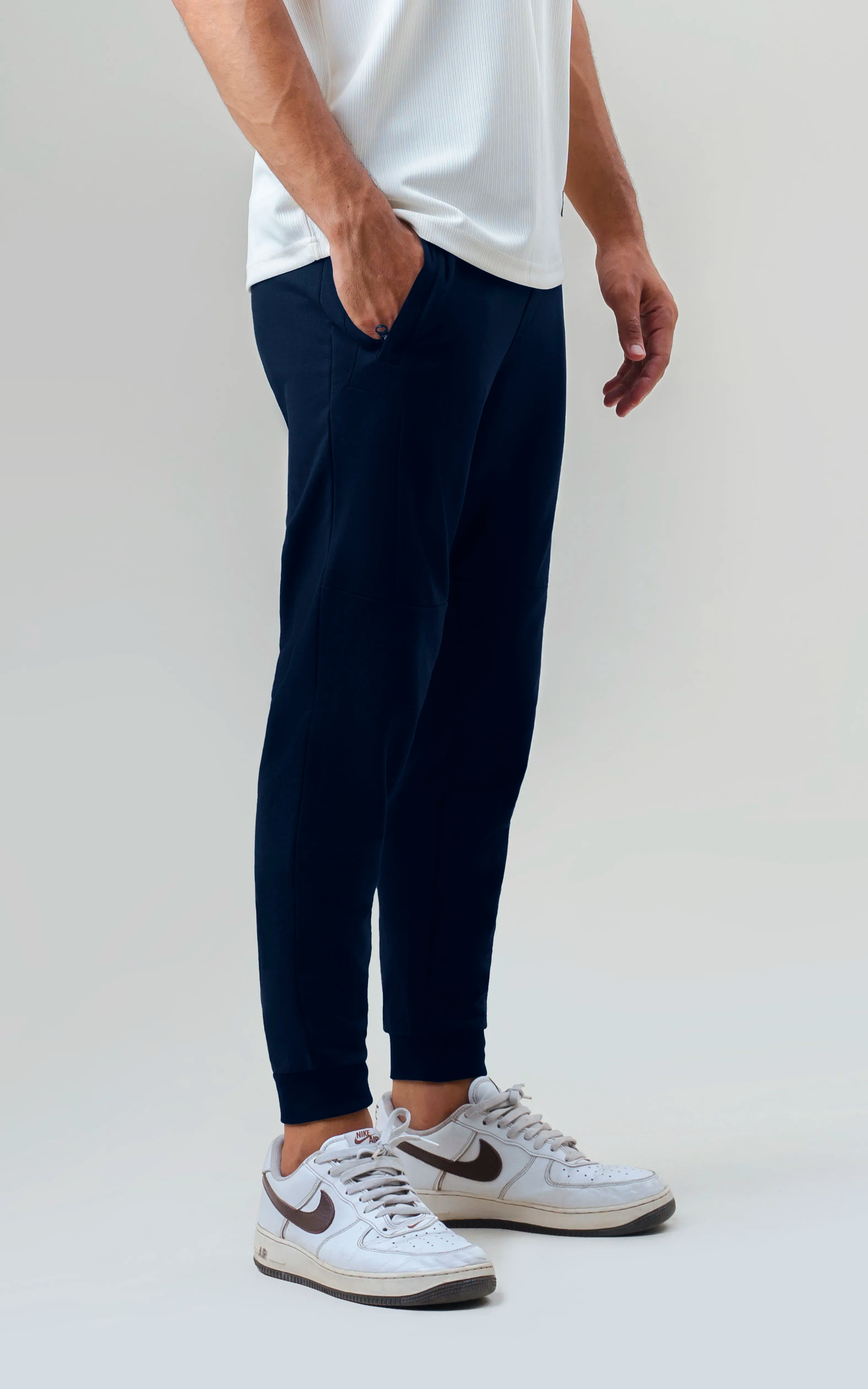 SLIM FIT TERRY JOGGER TROUSER NAVY