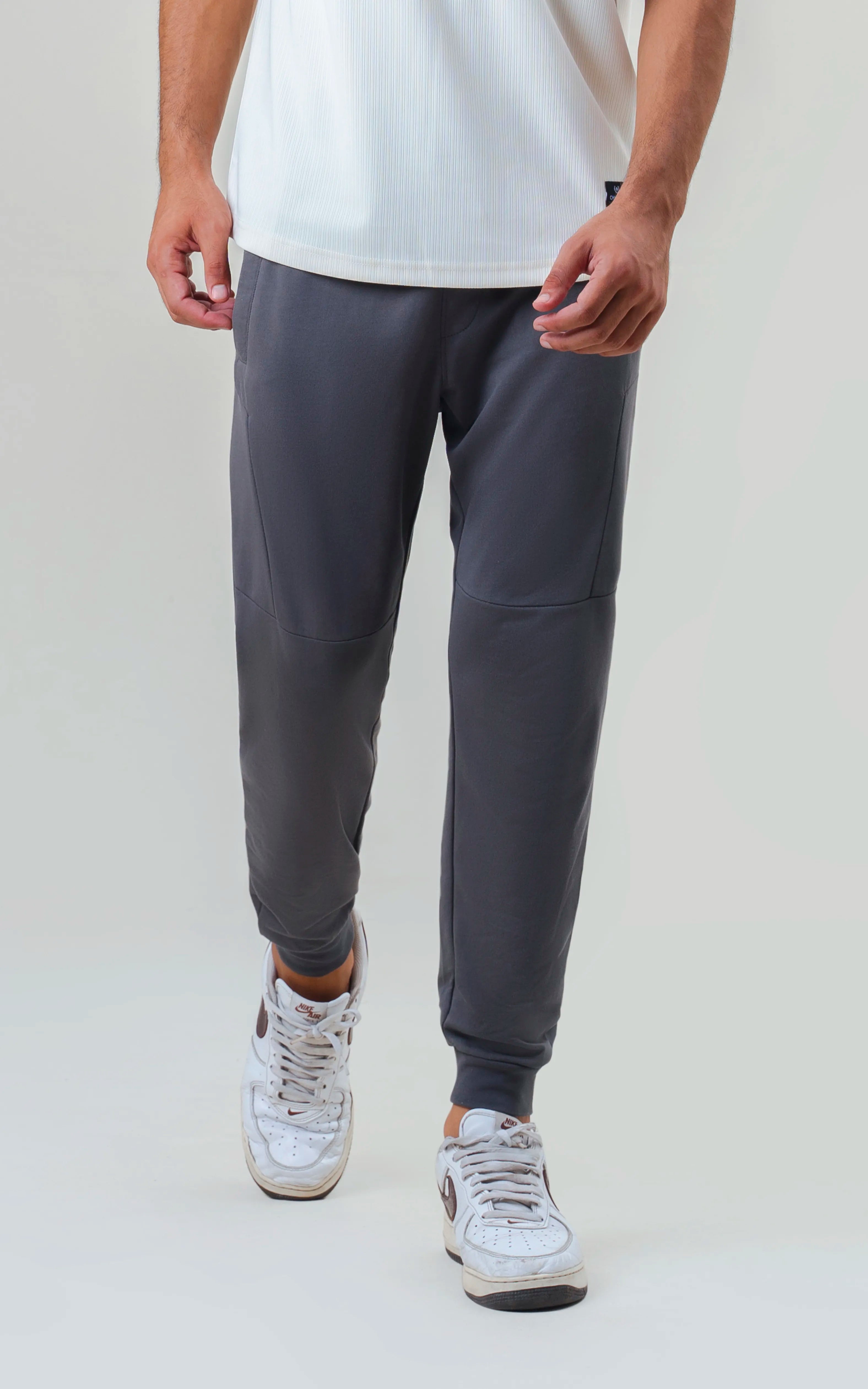 SLIM FIT TERRY JOGGER TROUSER GREY