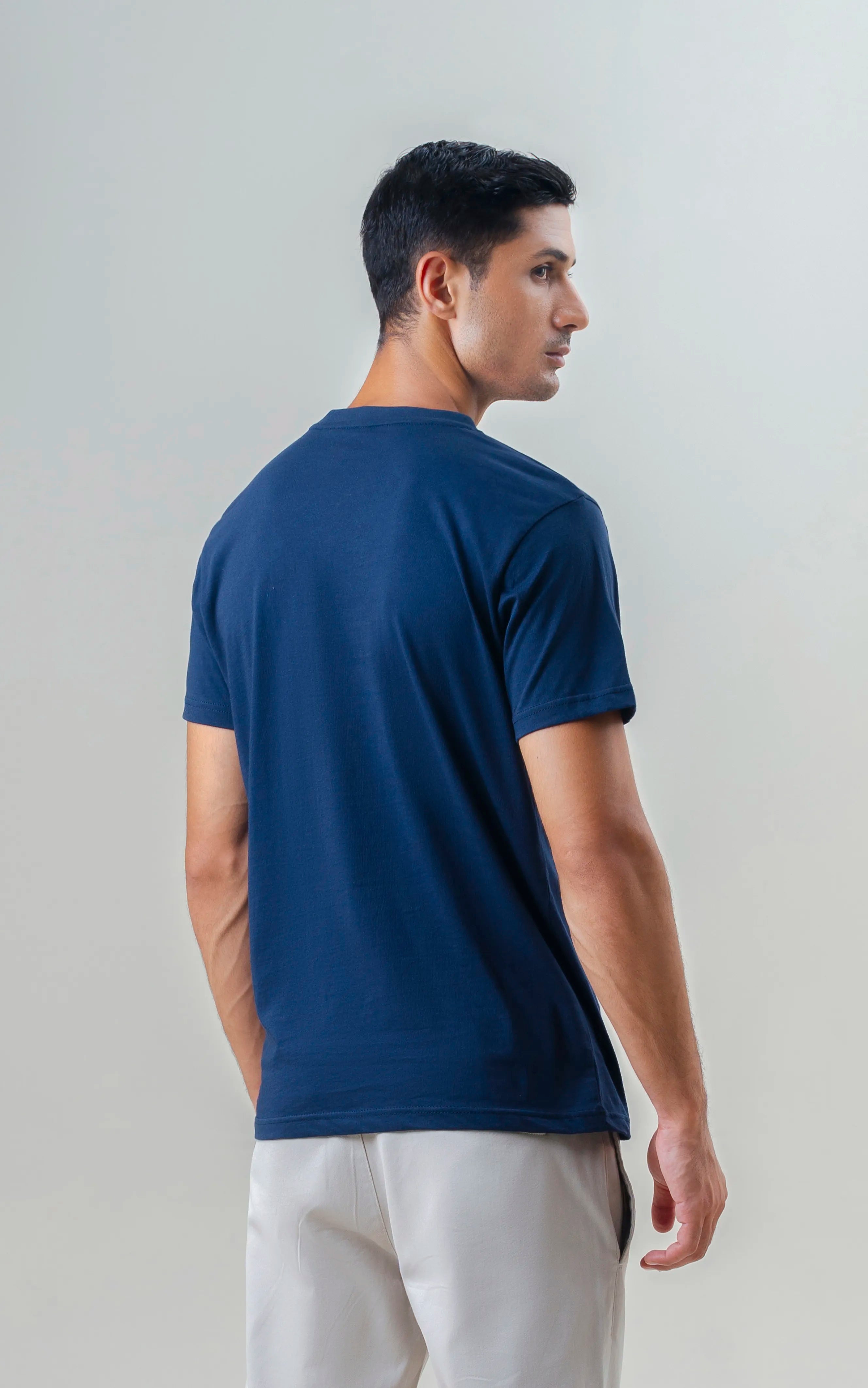 REGULAR FIT CUT & SEW GRAPHIC T-SHIRT NAVY