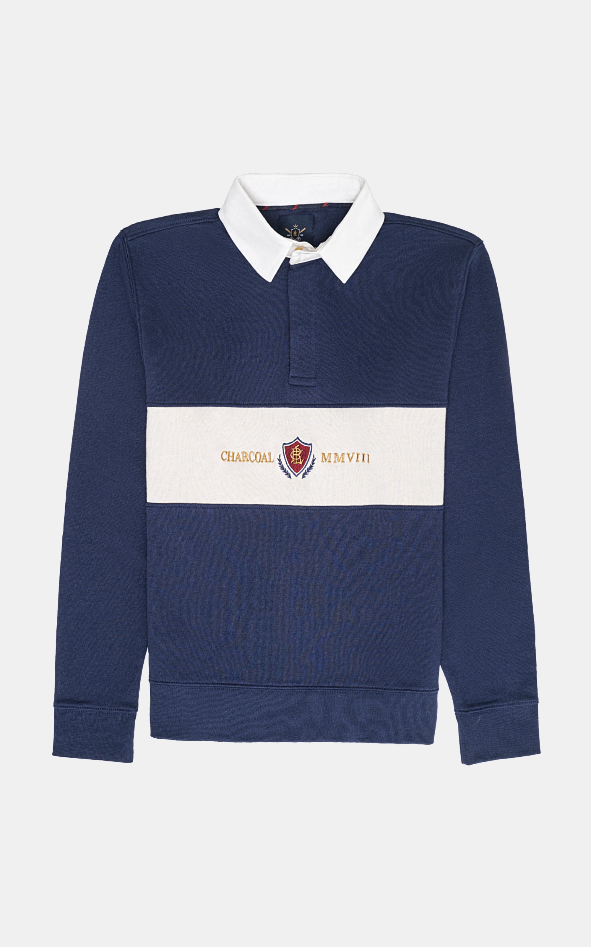 Royal Blue Relaxed Fit Rugby Sweatshirt