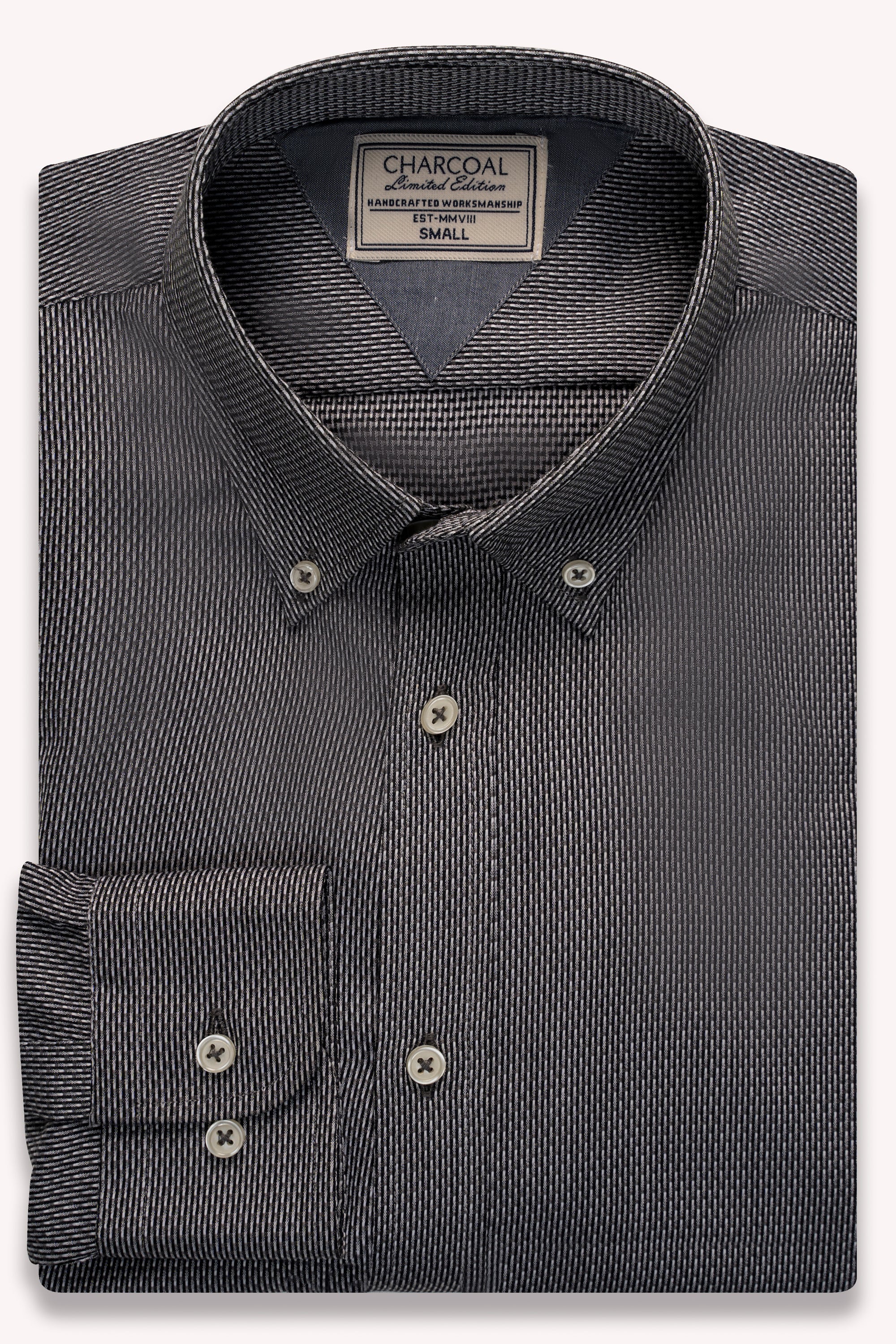 Shop LIMITED EDITION SHIRT BLACK AND GREY SELF TEXTURED For Men Online