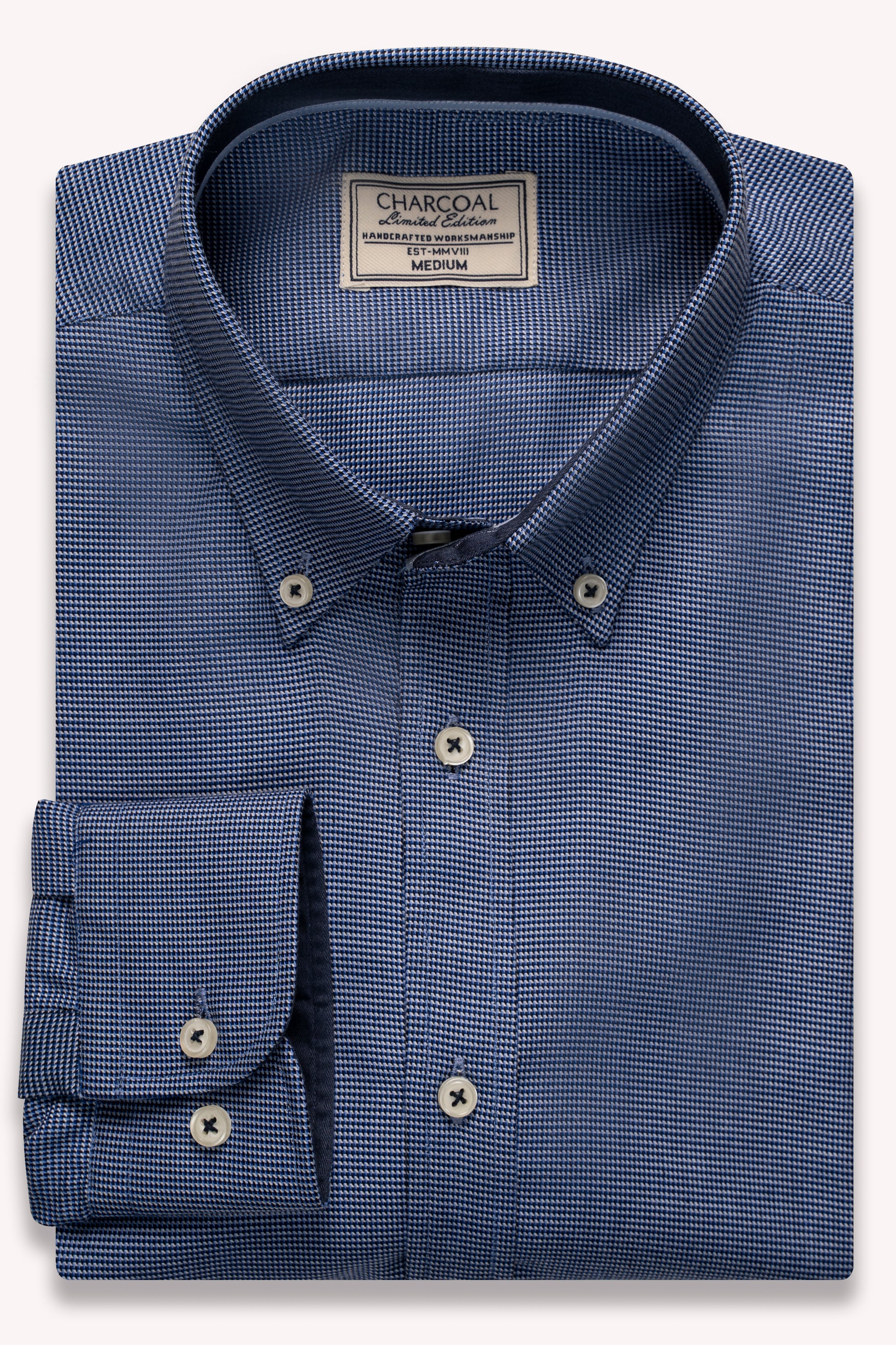 LIMITED EDITION SHIRTS BLUE SELF TEXTURED