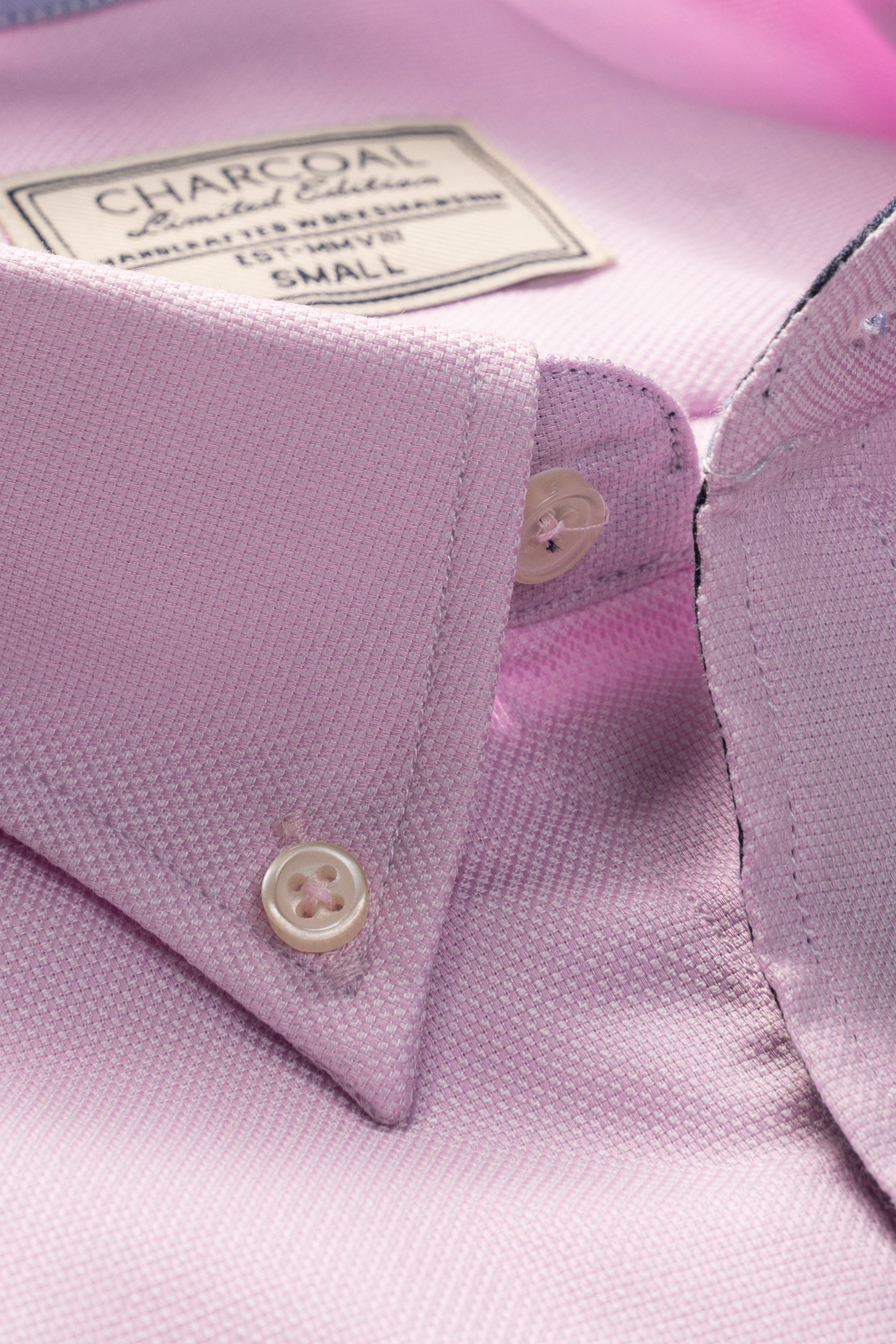 LIMITED EDITION SHIRTS PINK SELF TEXTURED