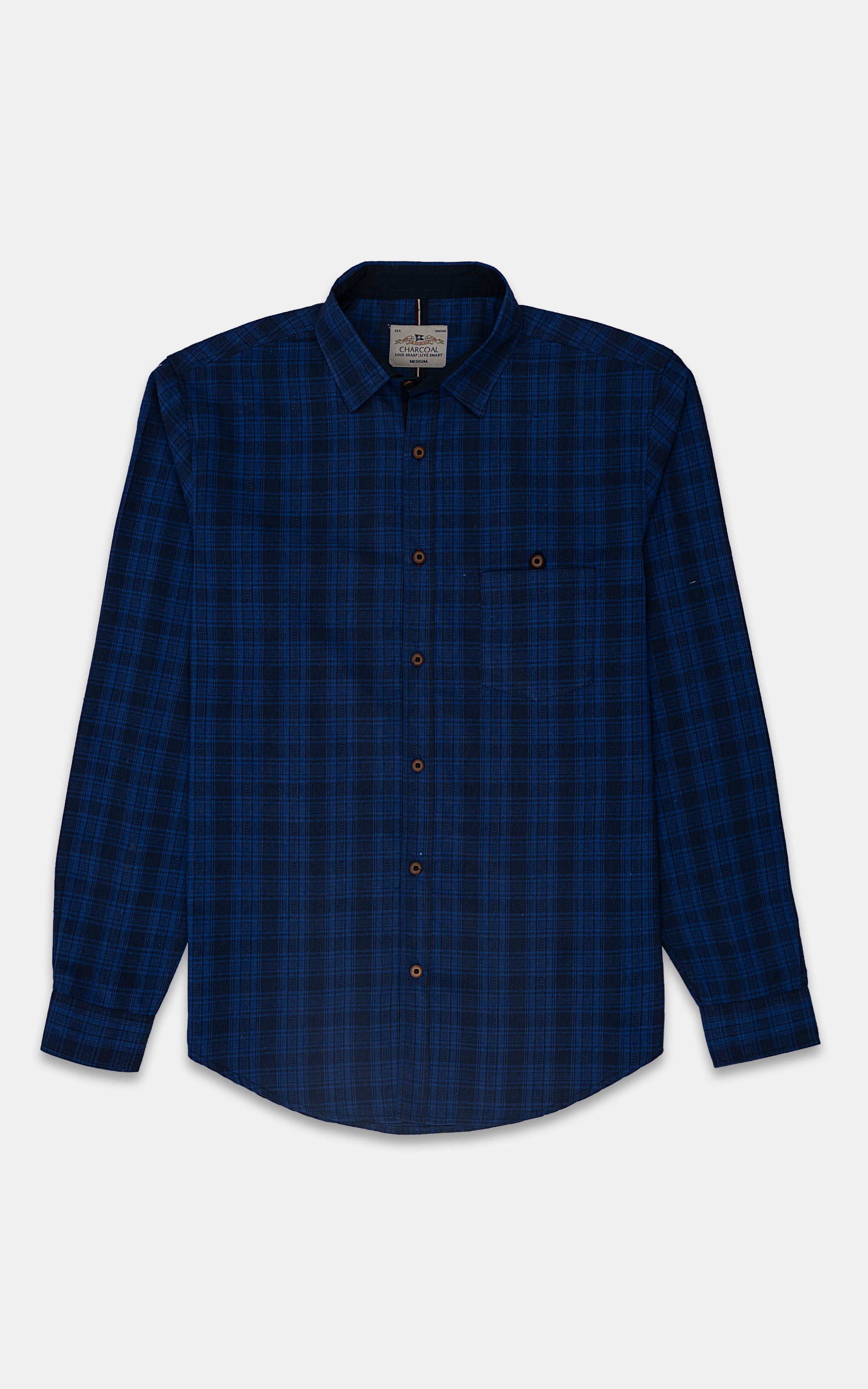 Boys Blue Checked Casual Shirt
