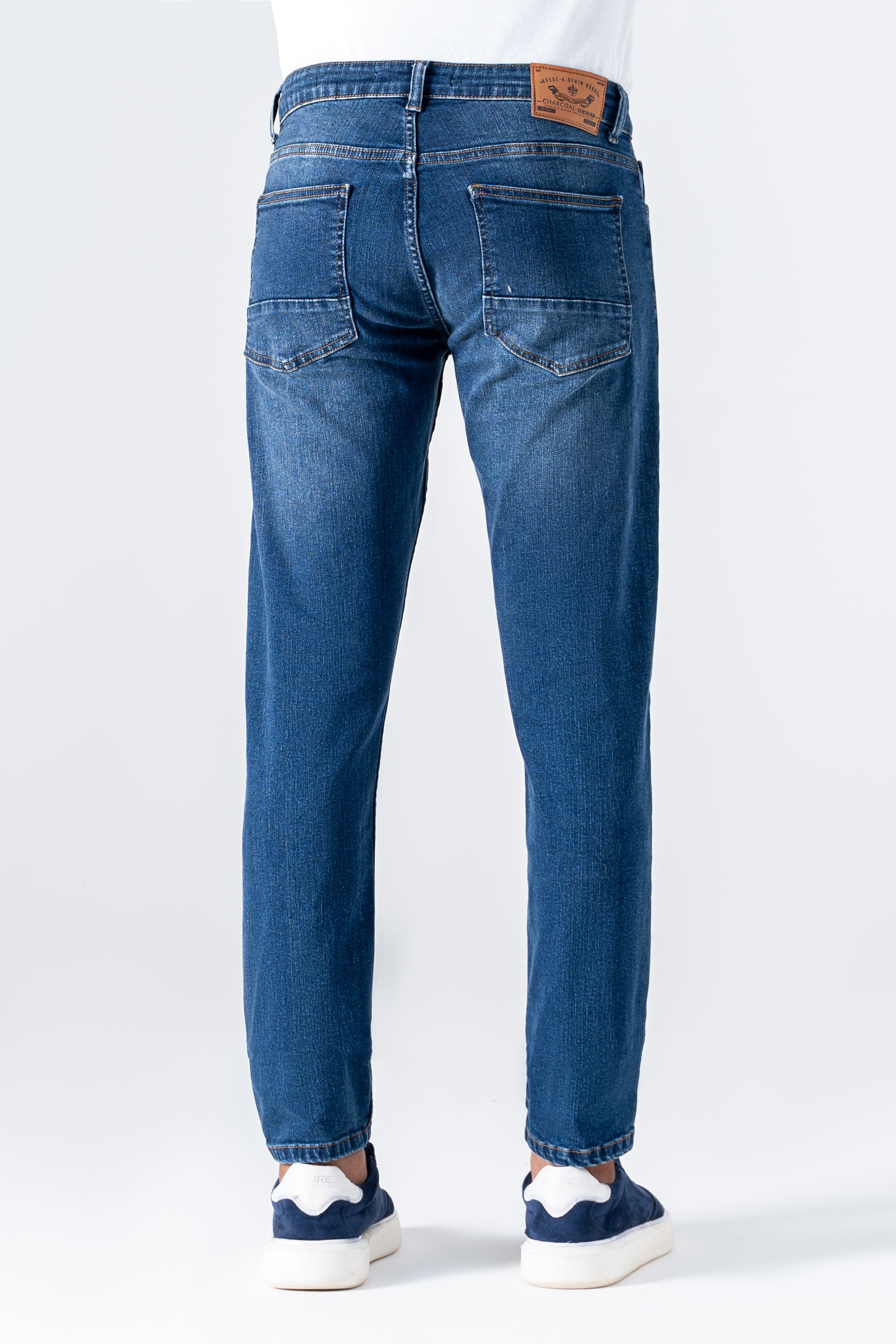 SLIM LEG DENIM JEANS DARK BLUE