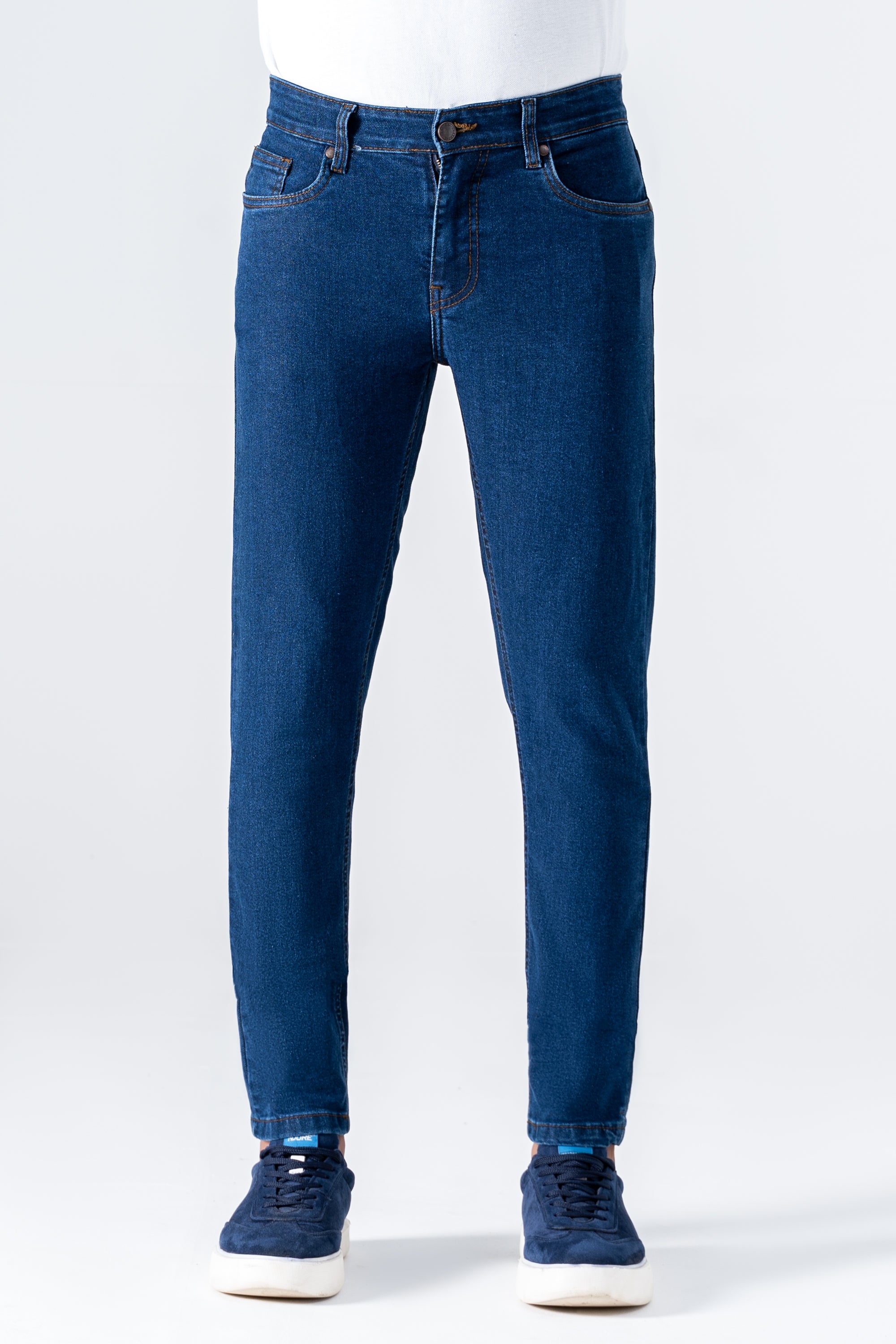 SLIM LEG DENIM JEANS DARK BLUE