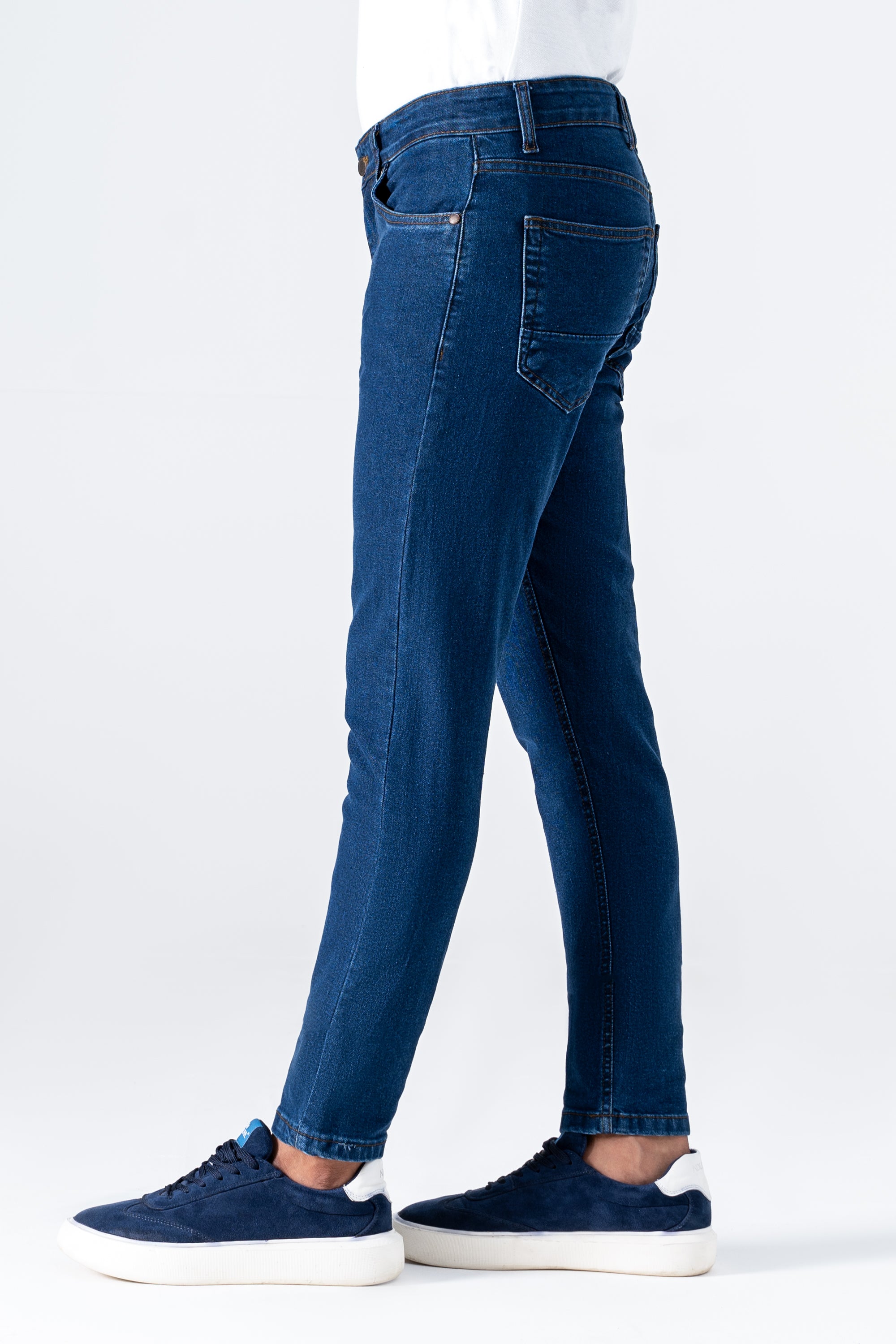 SLIM LEG DENIM JEANS DARK BLUE