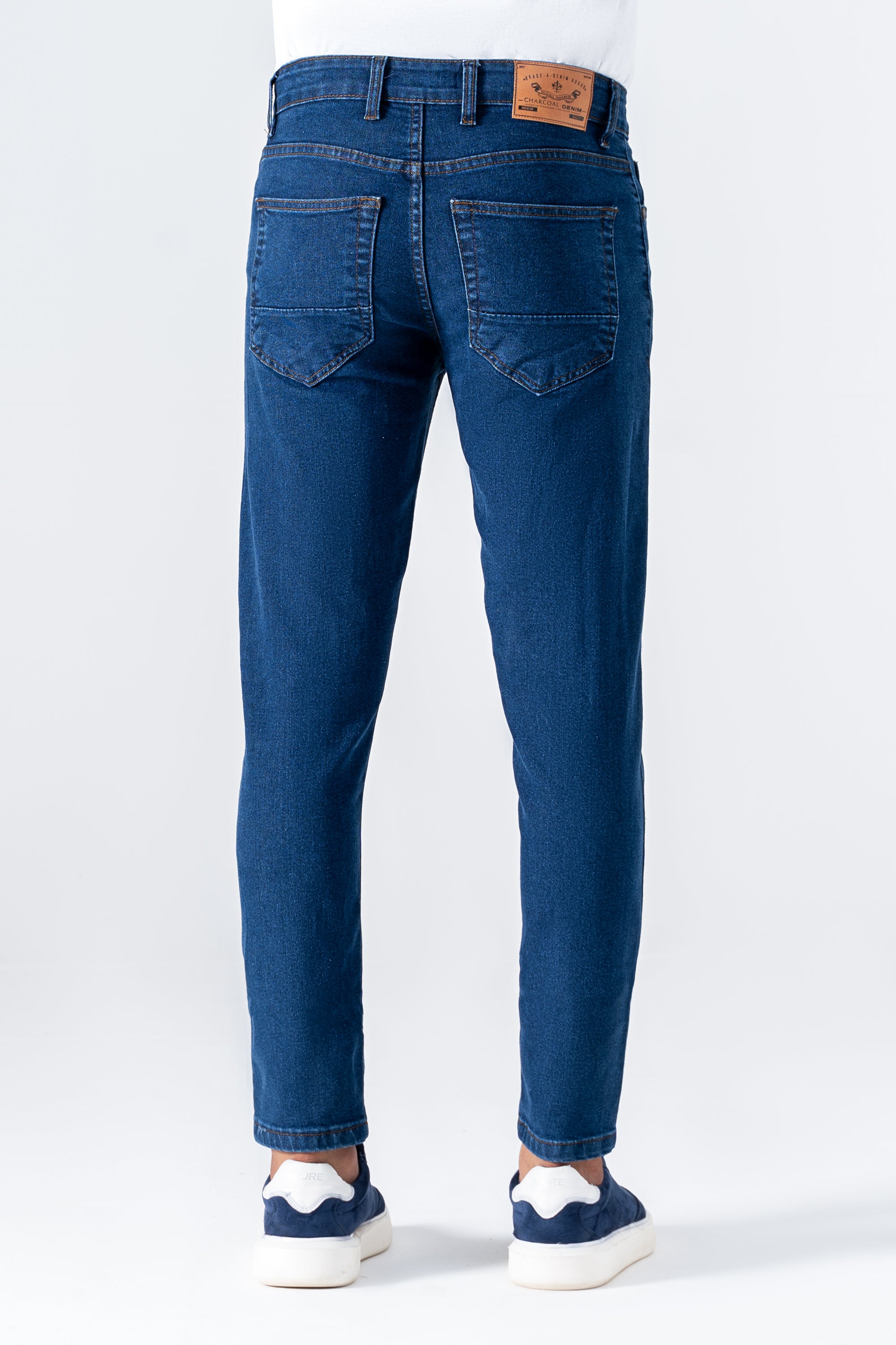 SLIM LEG DENIM JEANS DARK BLUE