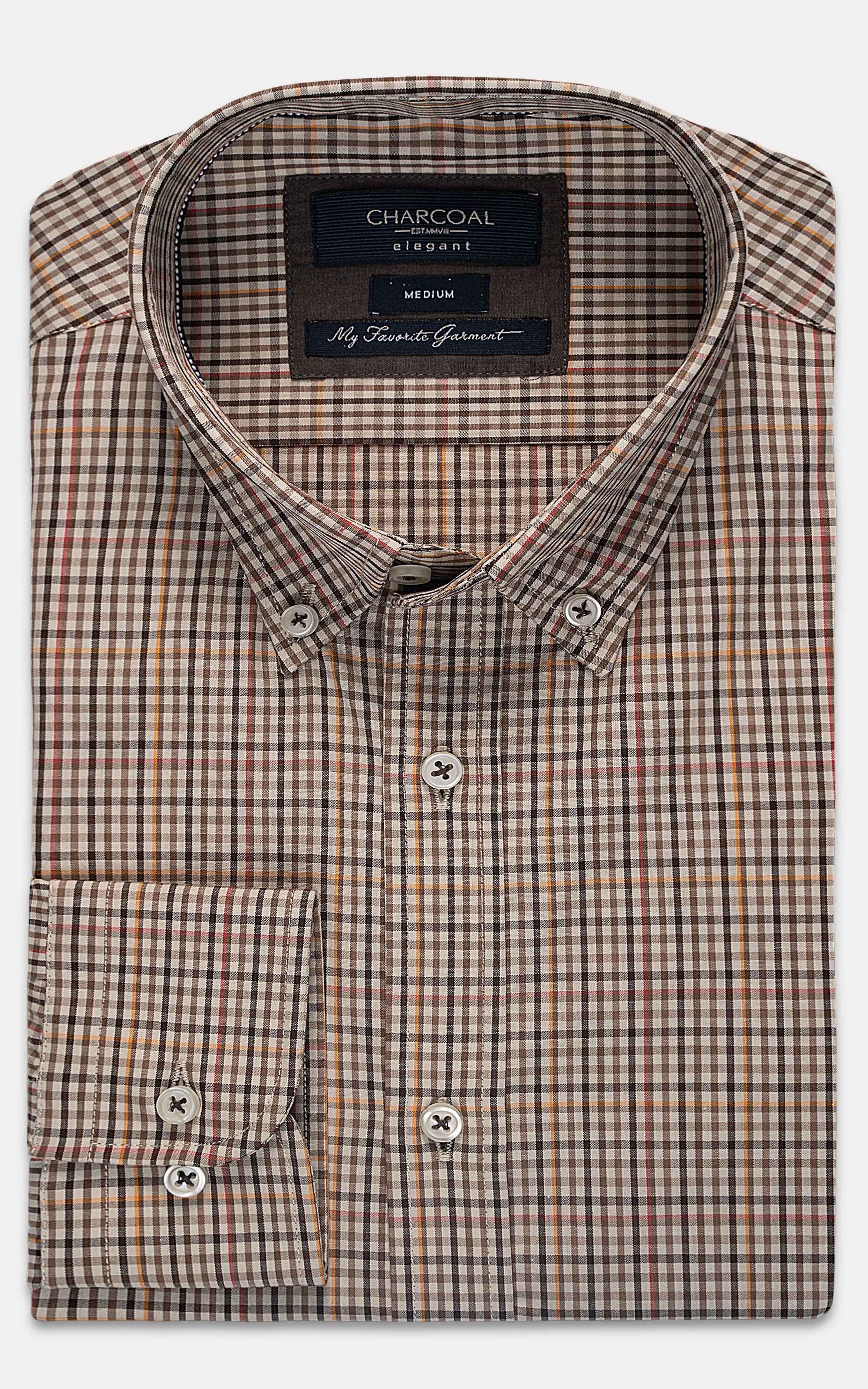 SEMI FORMAL SHIRT BROWN KHAKI
