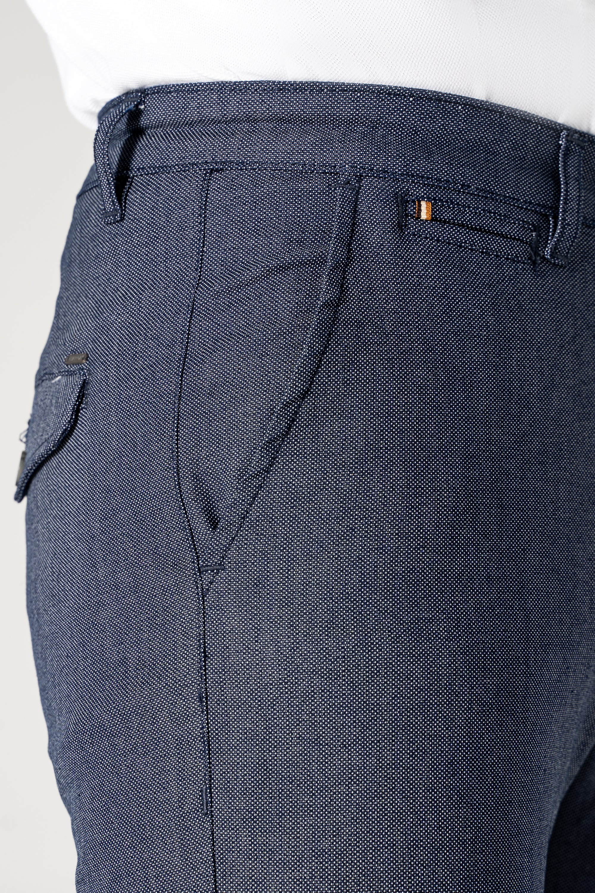 CROSS POCKET TEXTURED PANT NAVY