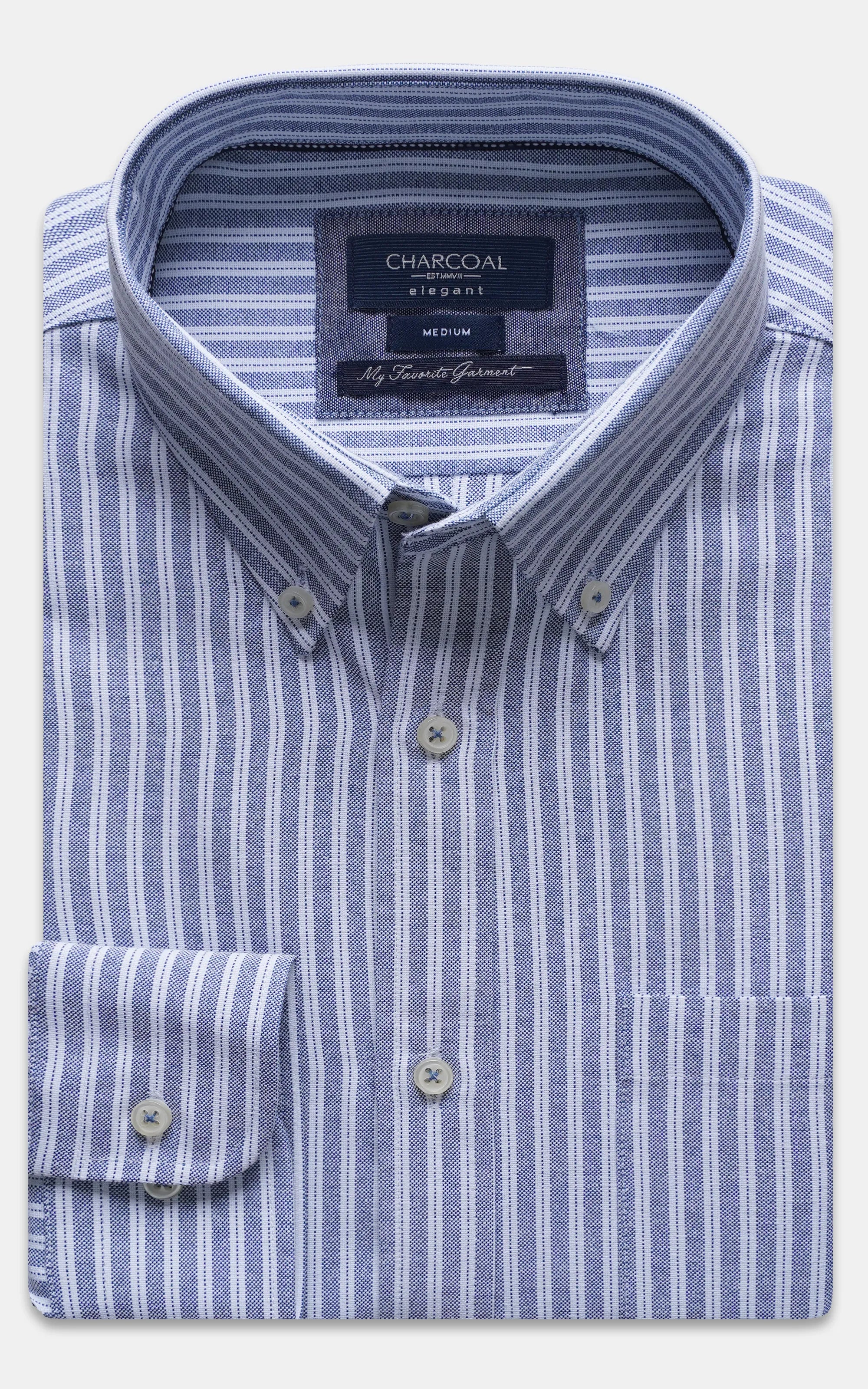 SEMI FORMAL SMART FIT STRIPED SHIRT BLUE