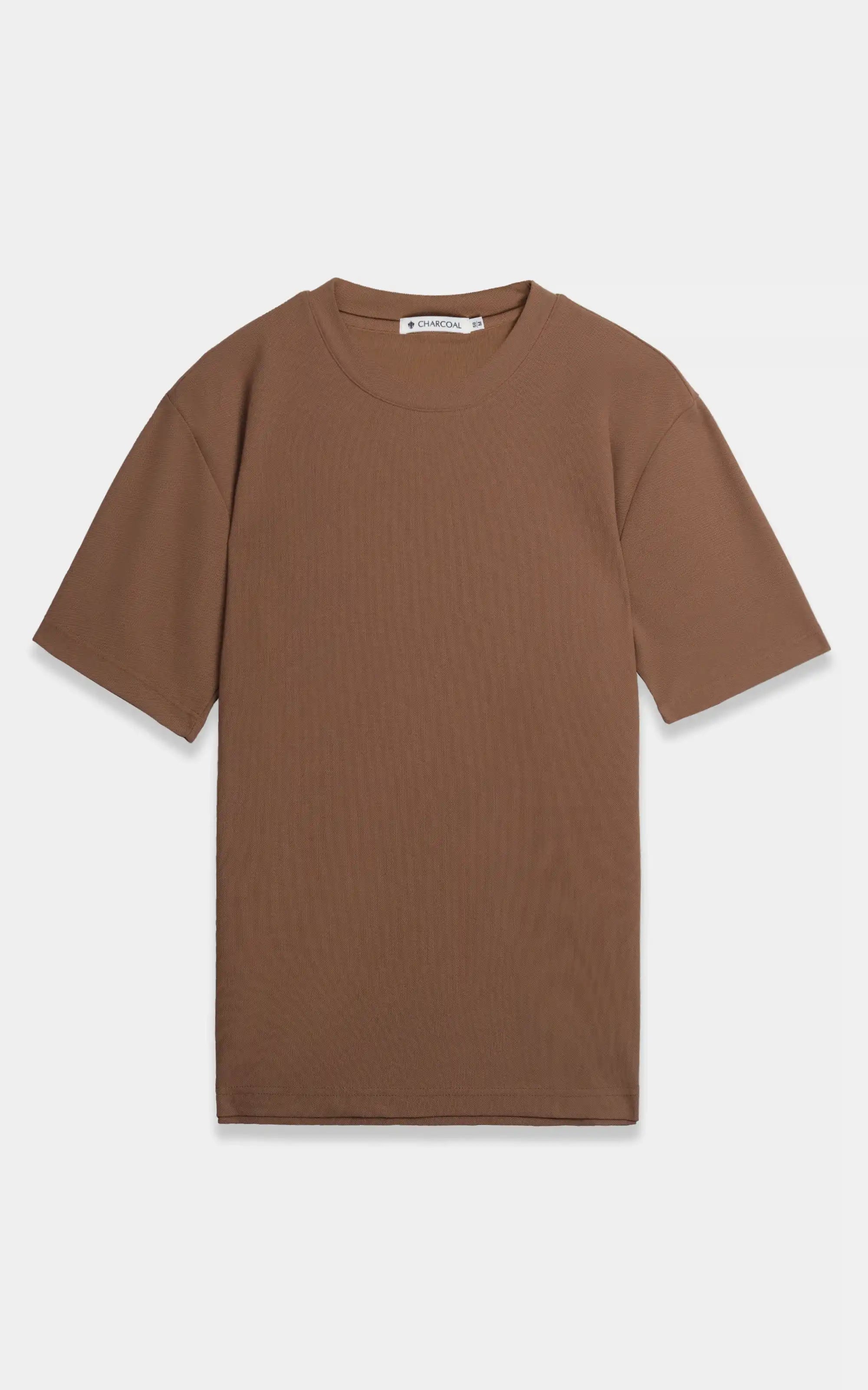 SMART FIT CREW NECK T-SHIRT BROWN