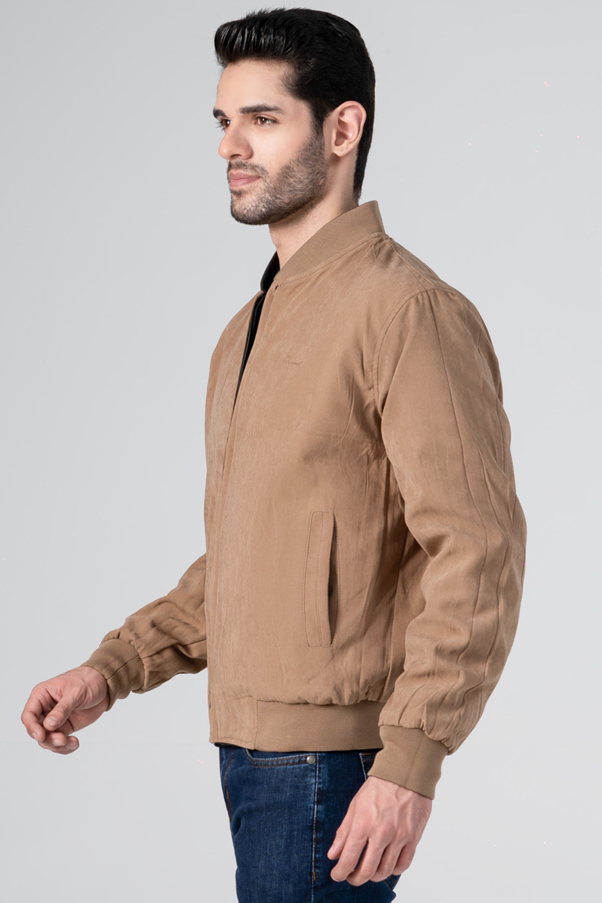 REVERSIBLE JACKET FULL SLEEVE BLACK KHAKI