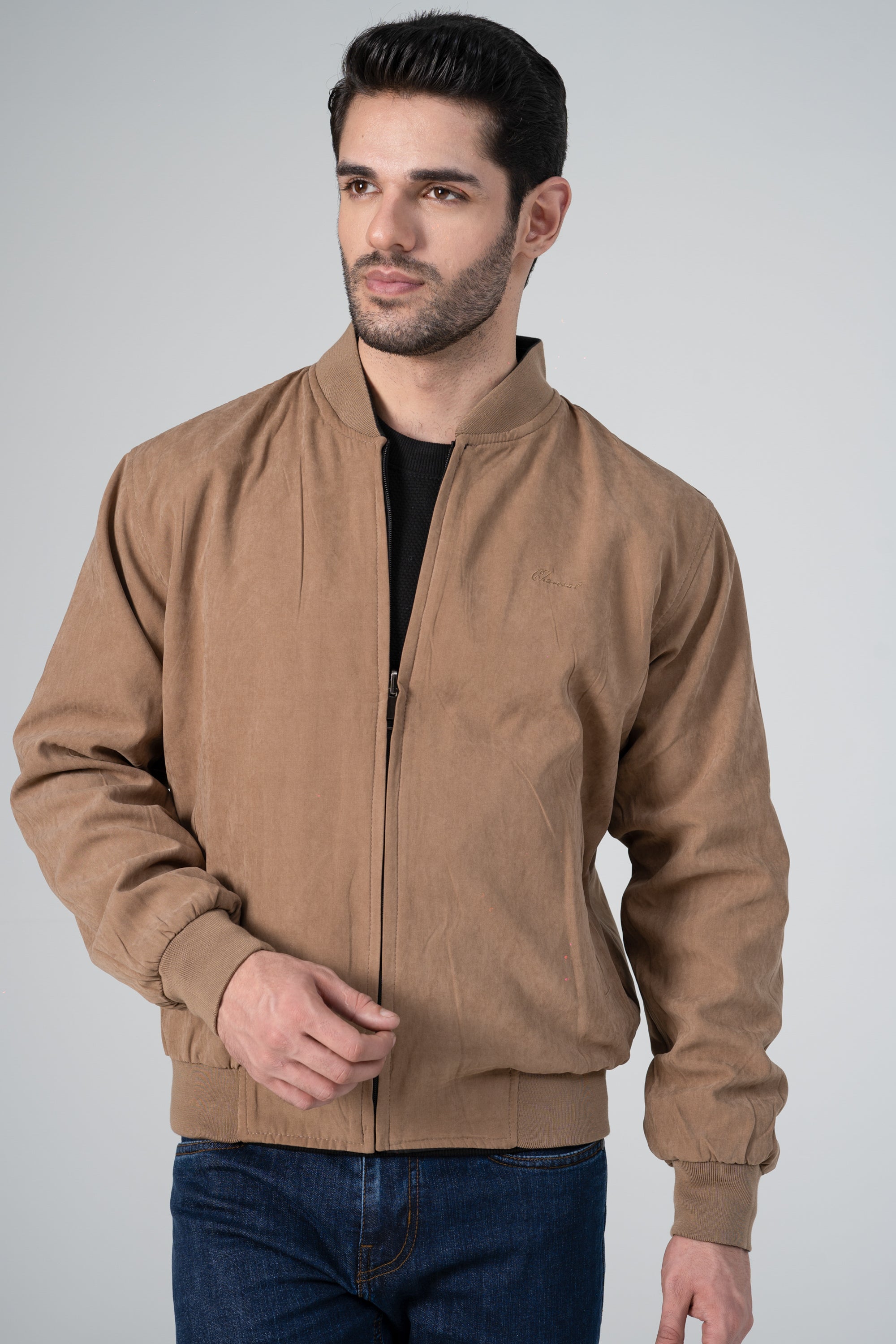 REVERSIBLE JACKET FULL SLEEVE BLACK KHAKI