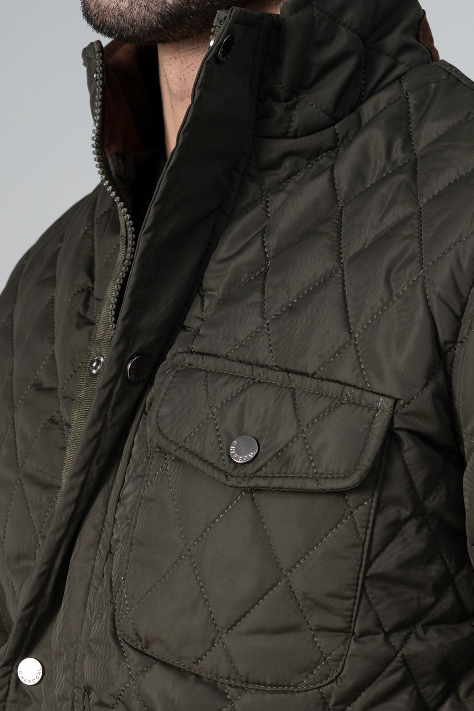 Quilted wadded Jacket OLIVE