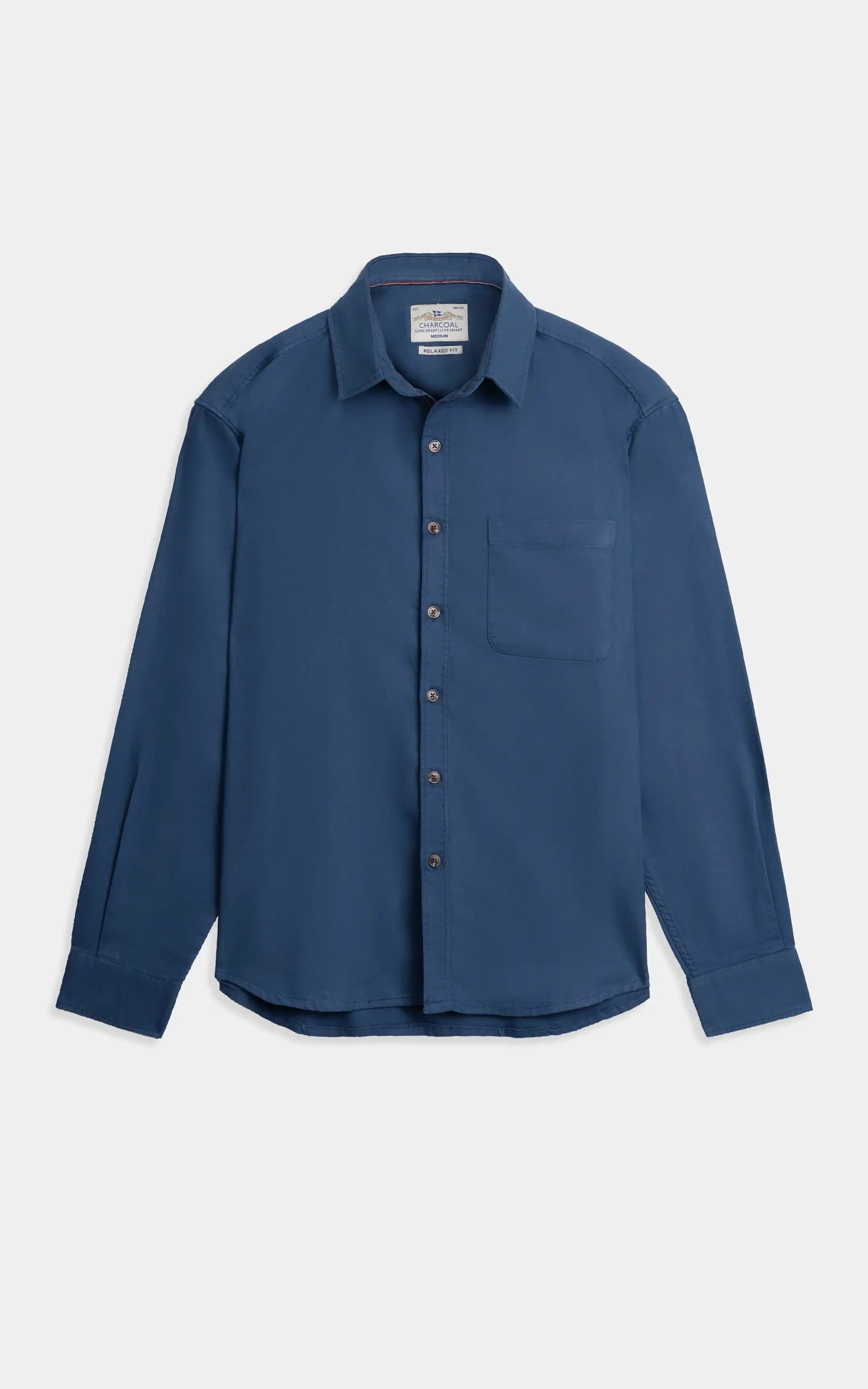 RELAXED FIT CASUAL SHIRT NAVY