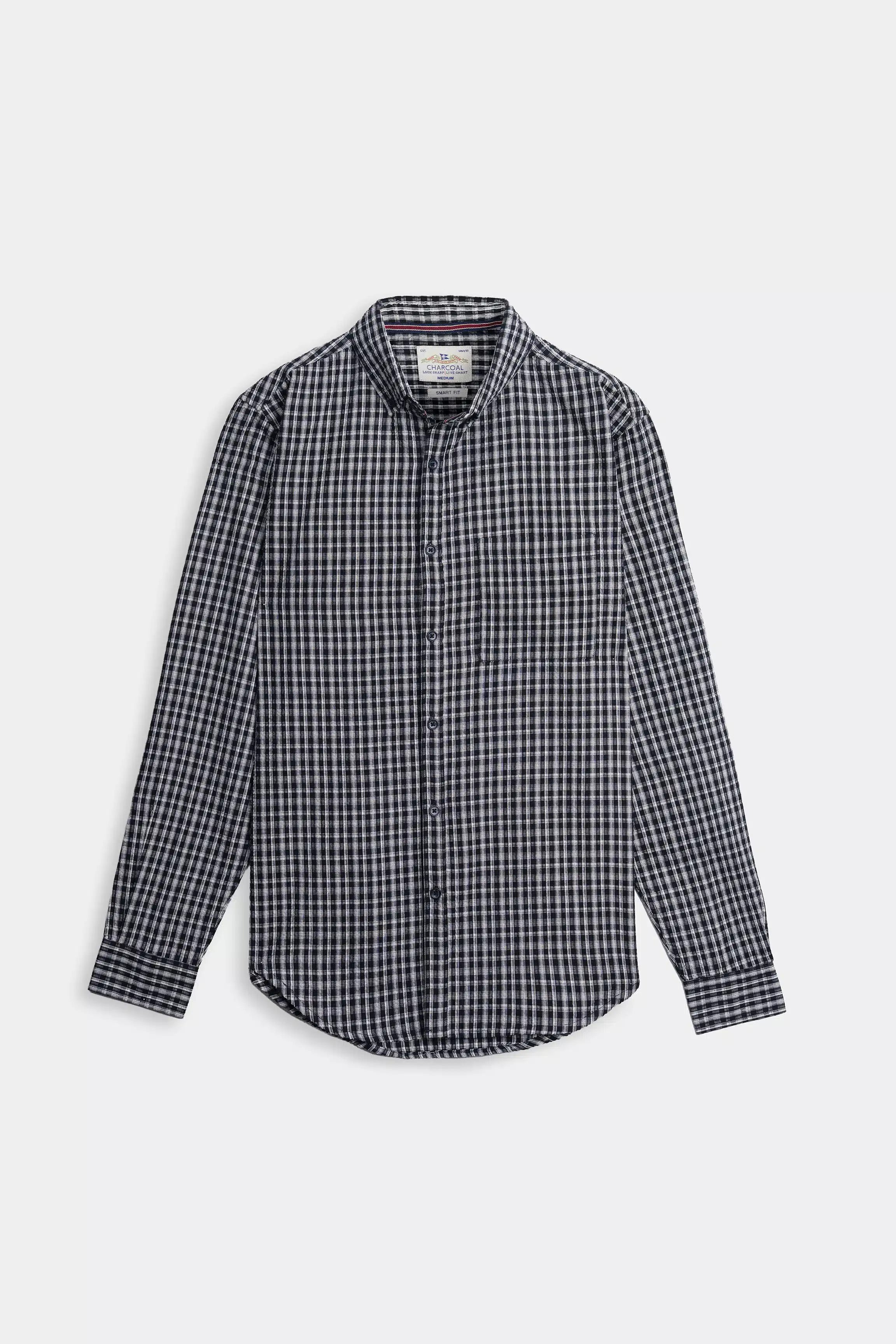 SMART FIT CASUAL SHIRT BLACK CHECK