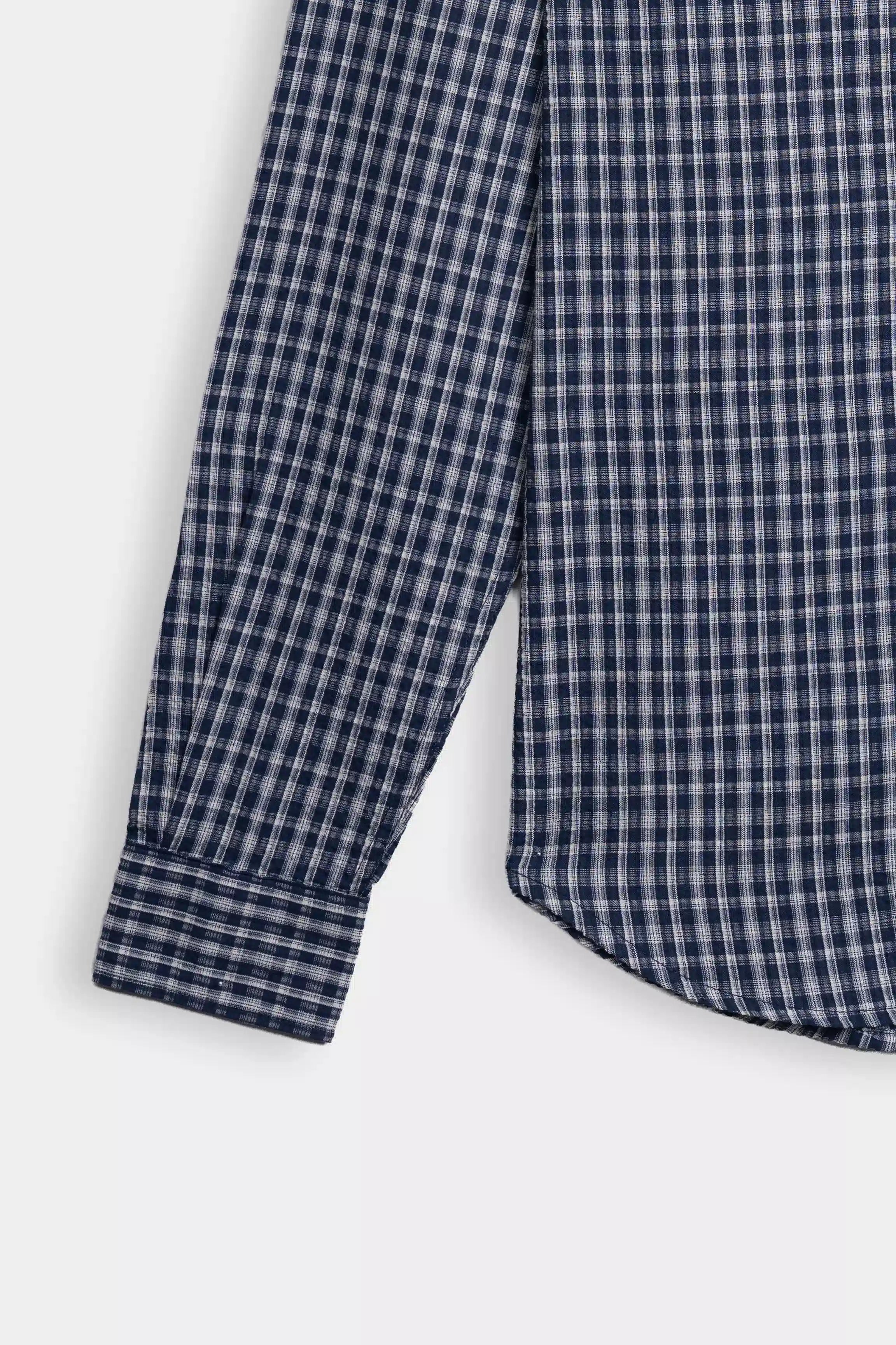 SMART FIT CASUAL SHIRT NAVY CHECK