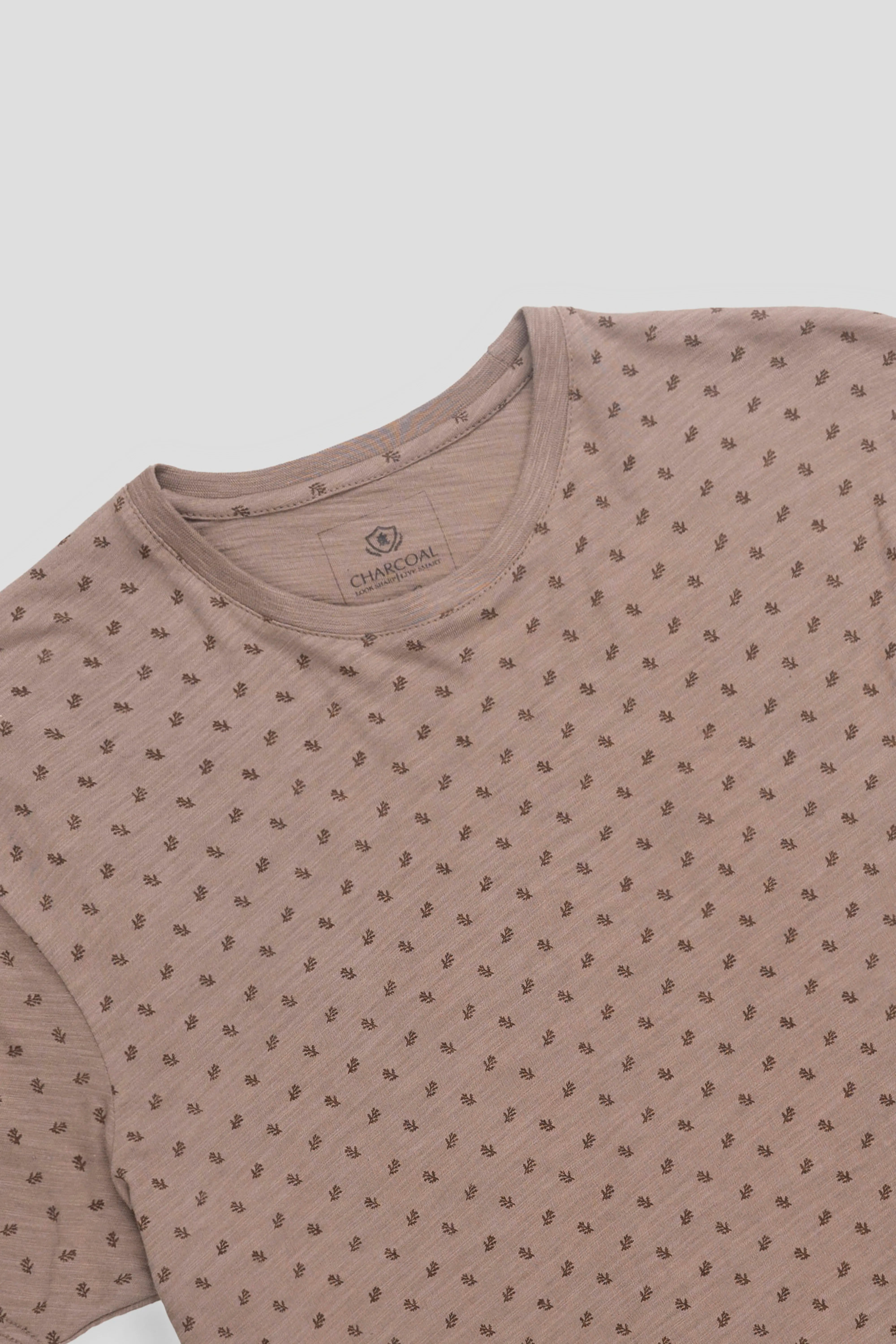 REGULAR FIT PRINTED T SHIRT KHAKI
