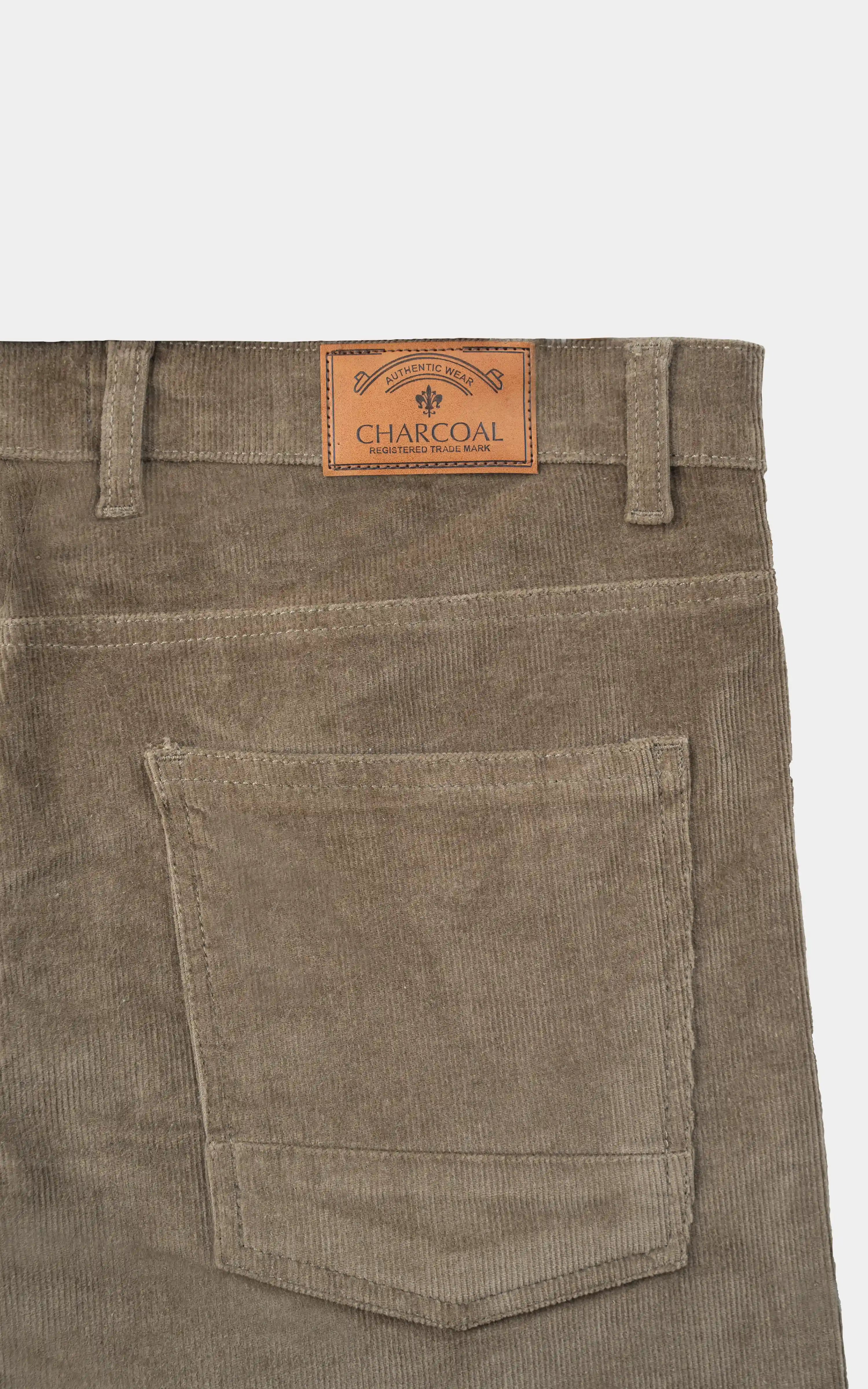 CORDUROY FIVE POCKET STRAIGHT FIT CASUAL PANT KHAKI