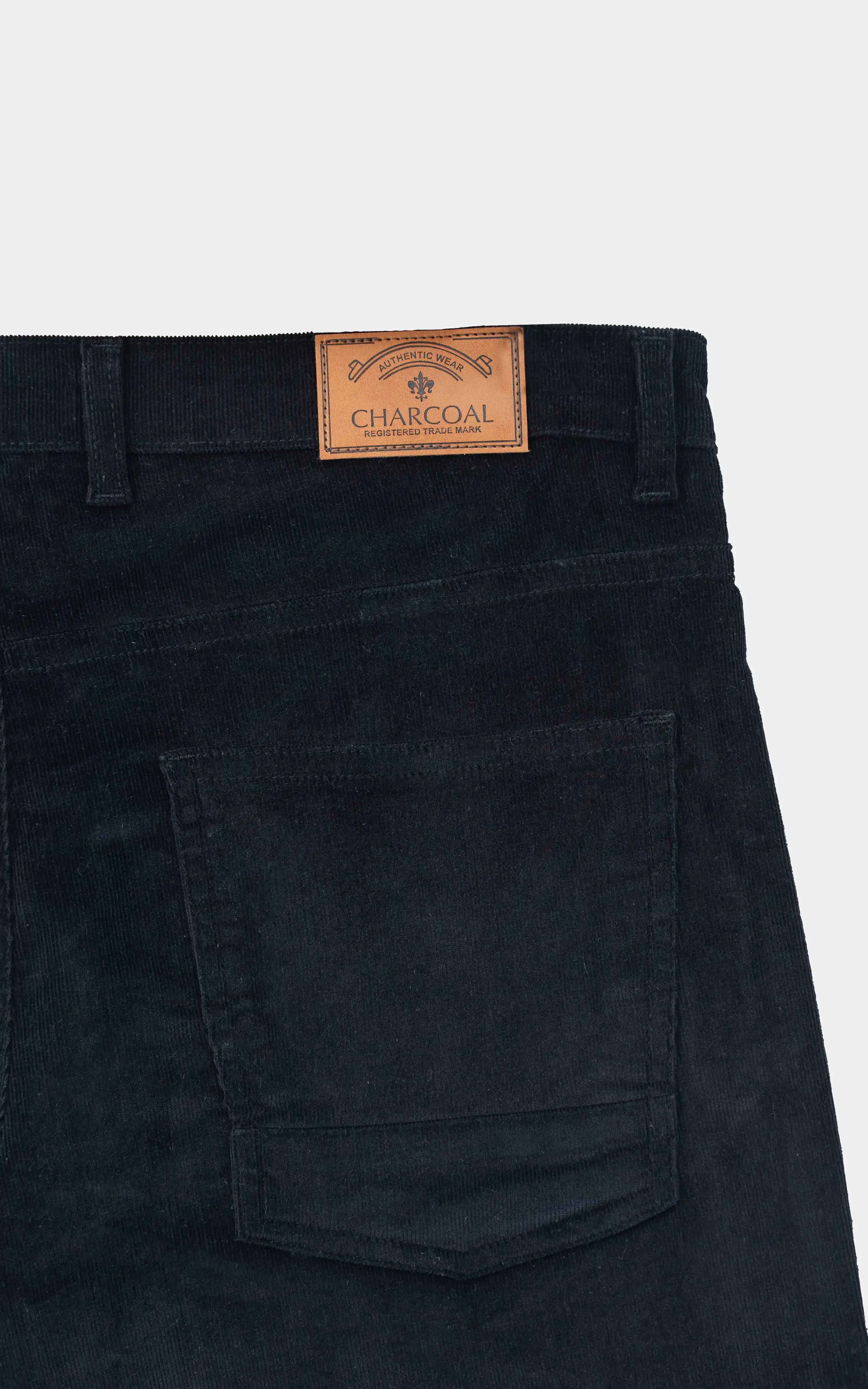 CORDUROY FIVE POCKET STRAIGHT FIT CASUAL PANT BLACK