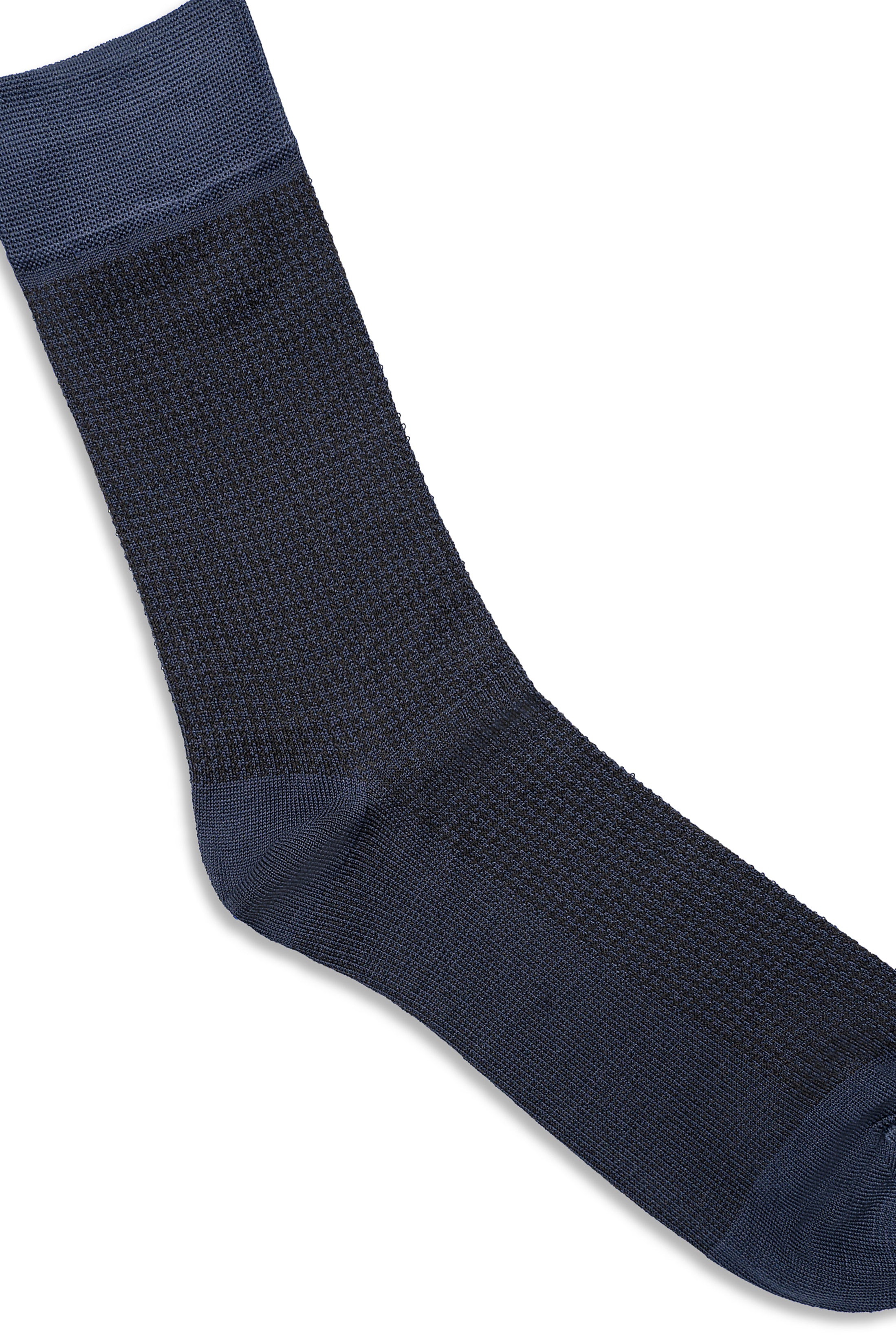 Formal dress socks dark blue with toe seam and ribbed texture