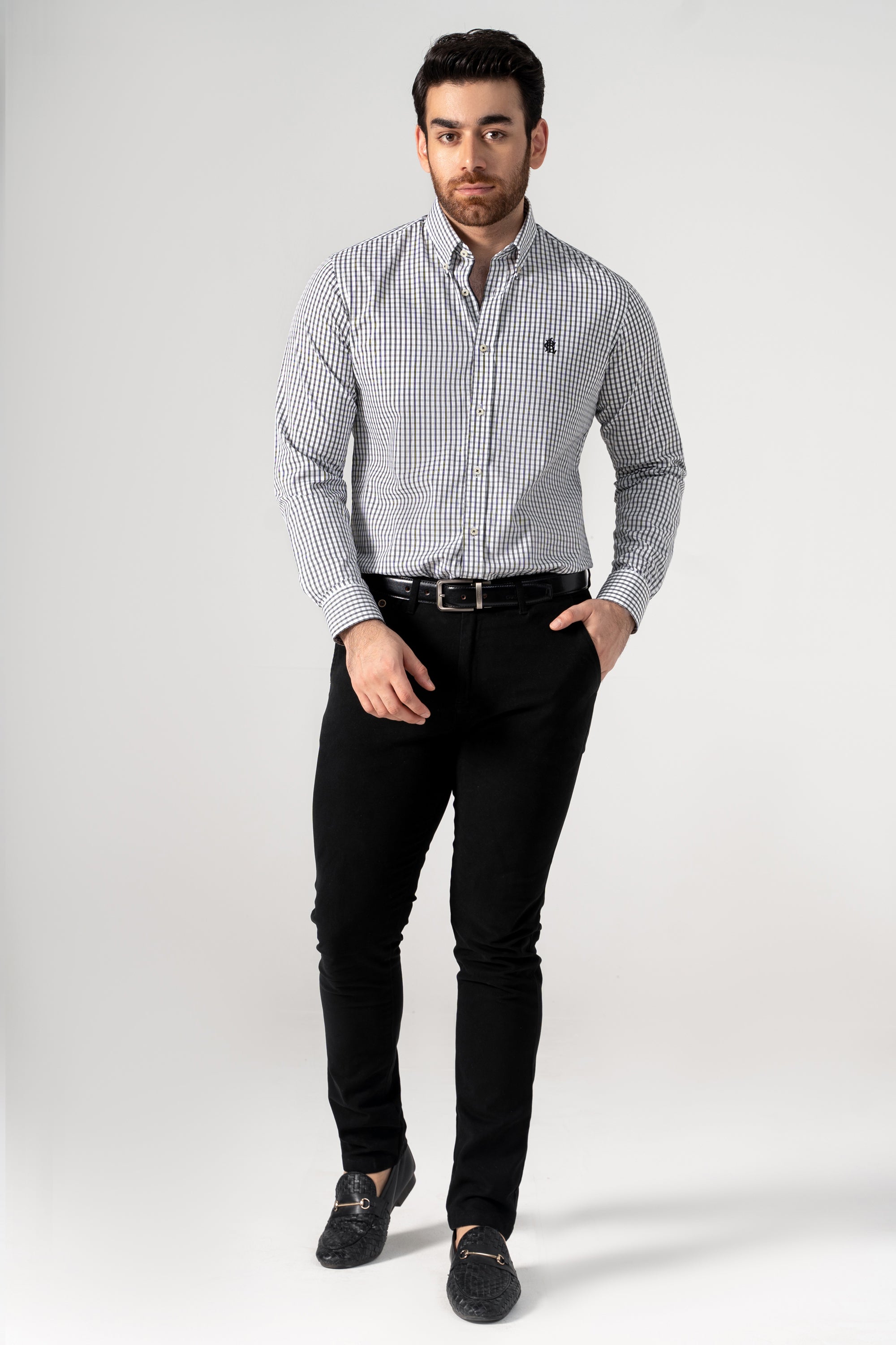 SEMI FORMAL SHIRT BLACK CHECK