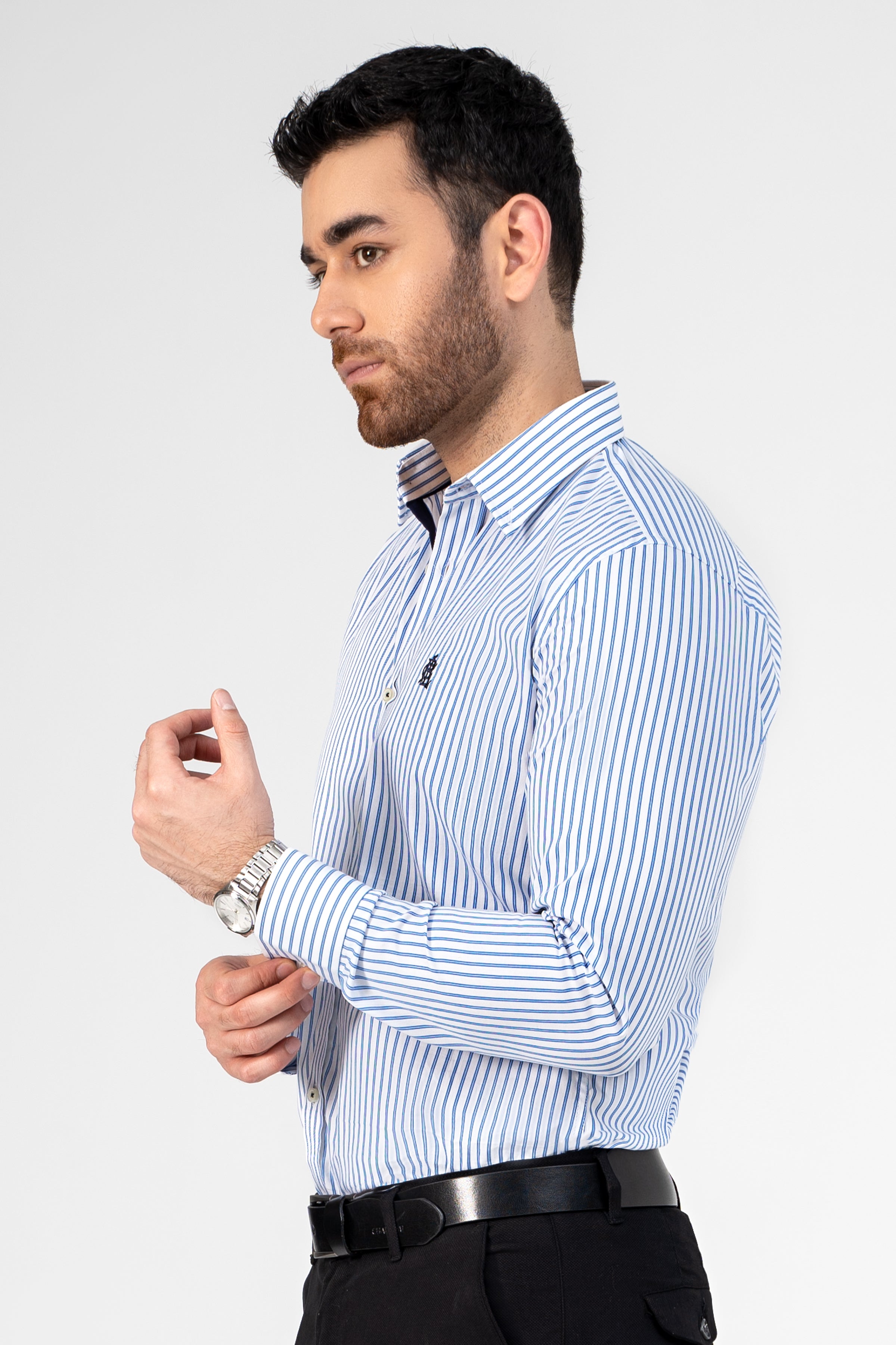 SEMI FORMAL SHIRT WHITE BLUE LINE