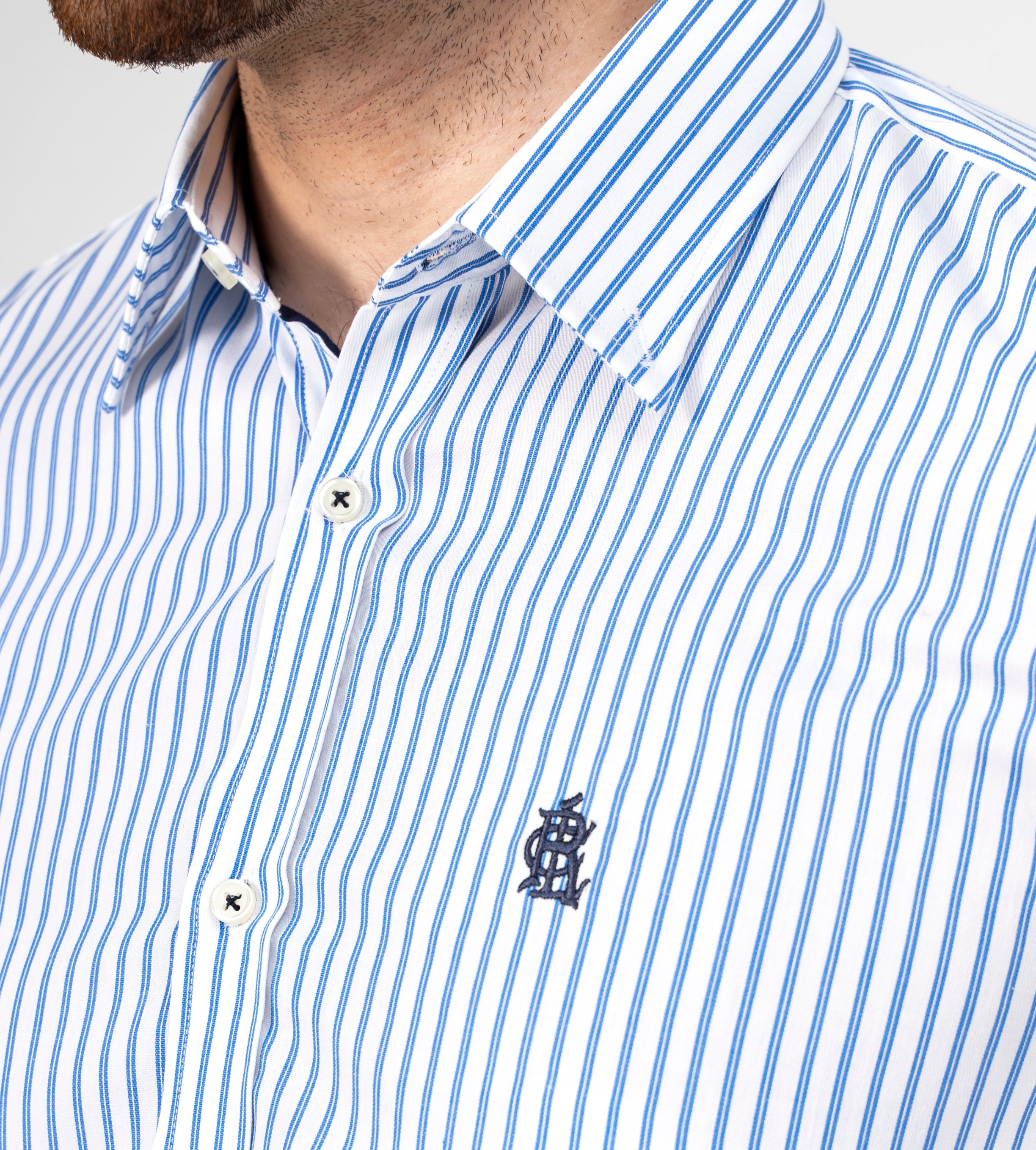 SEMI FORMAL SHIRT WHITE BLUE LINE