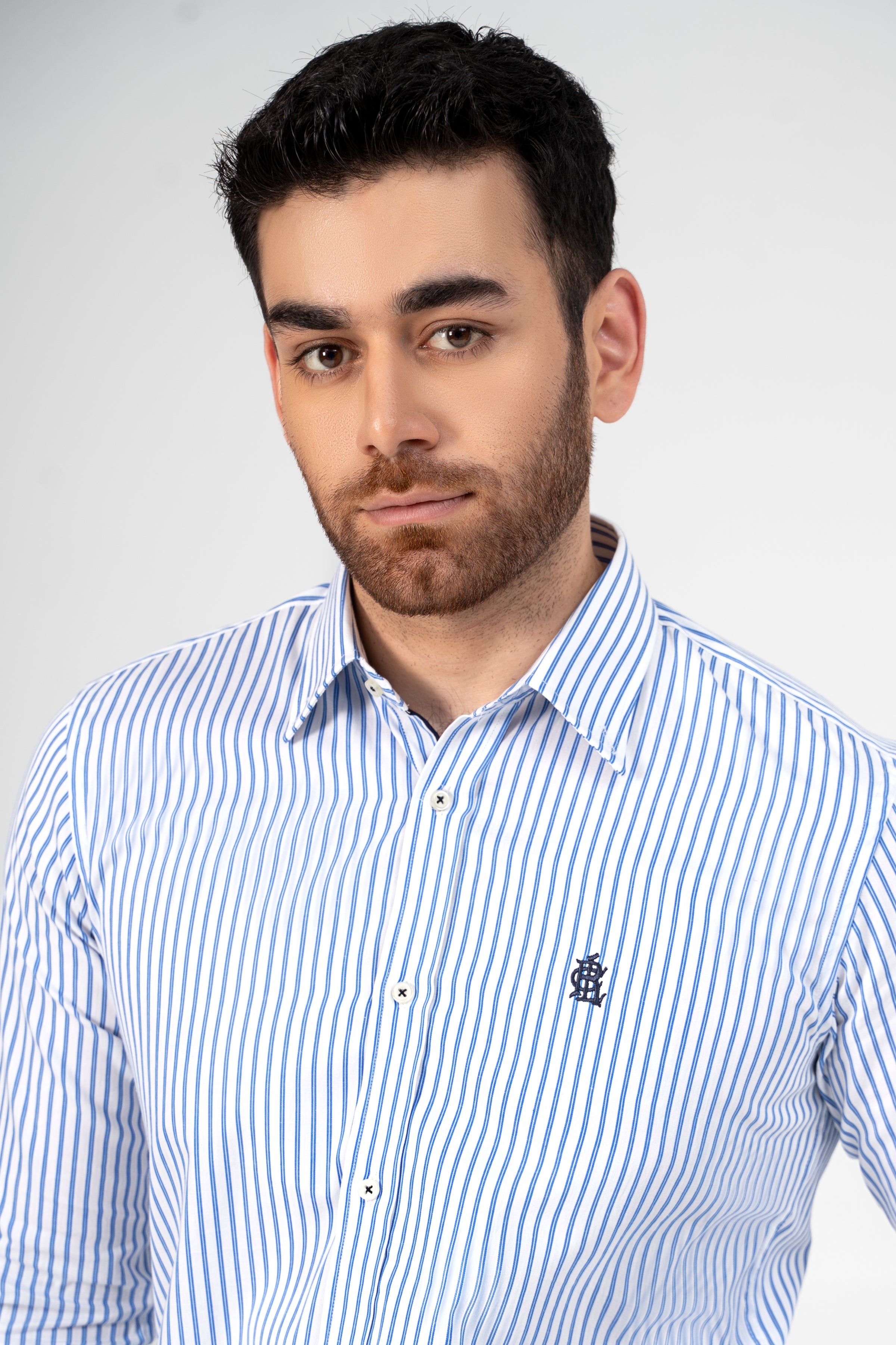 SEMI FORMAL SHIRT WHITE BLUE LINE