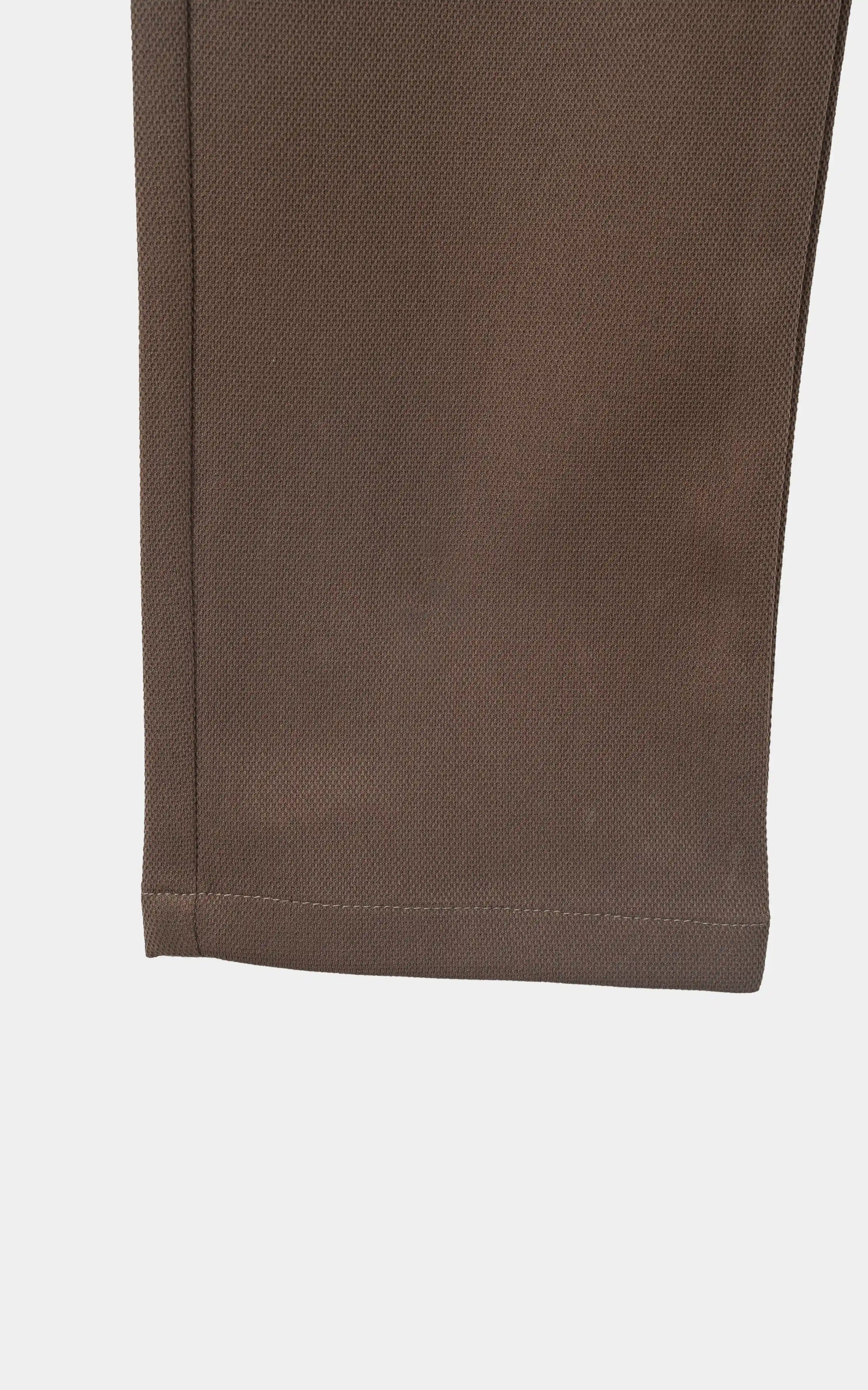 DOBBY SMART FIT CASUAL PANT BROWN