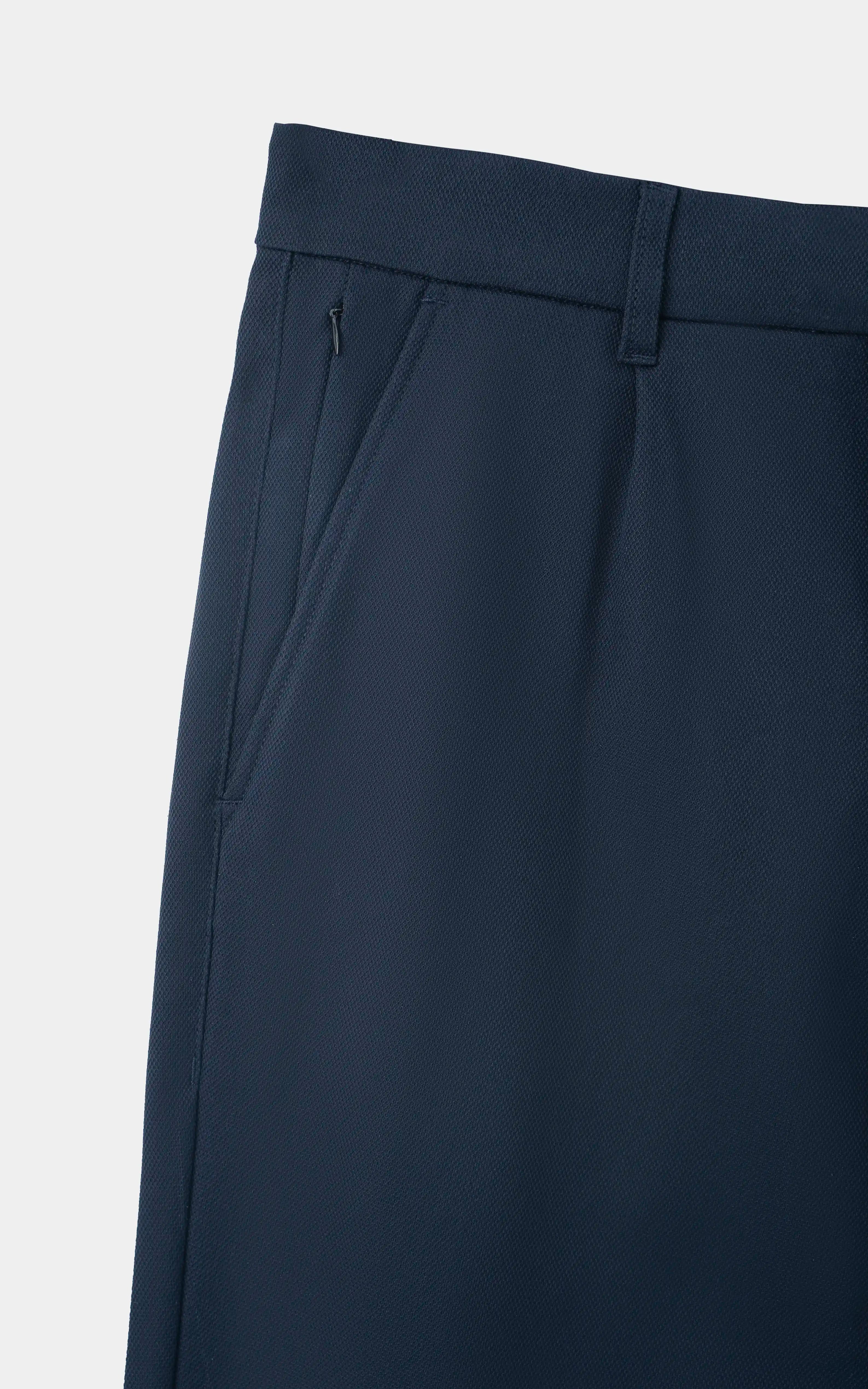 DOBBY SMART FIT CASUAL PANT NAVY