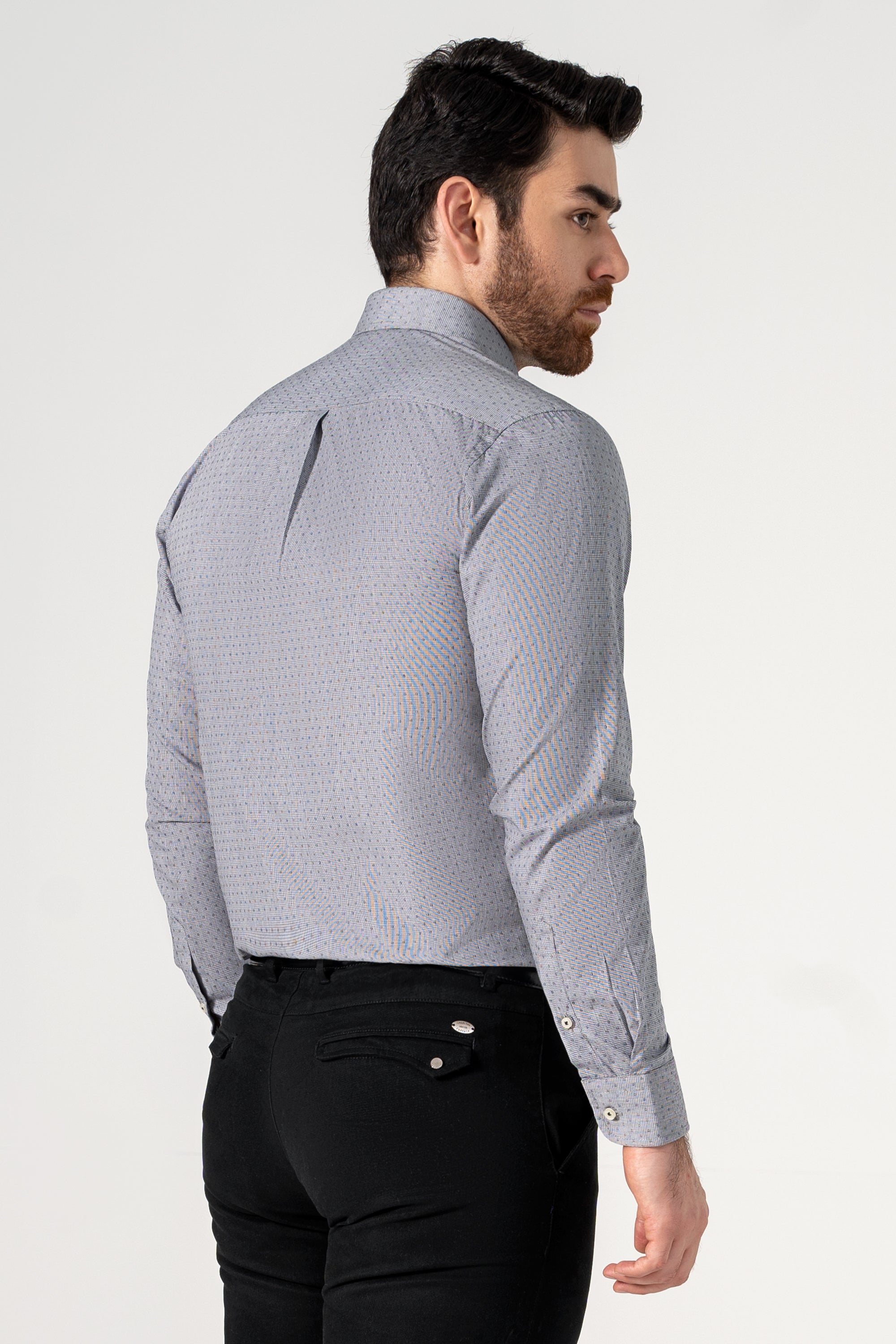 SMART SHIRT GREY TEXTURED