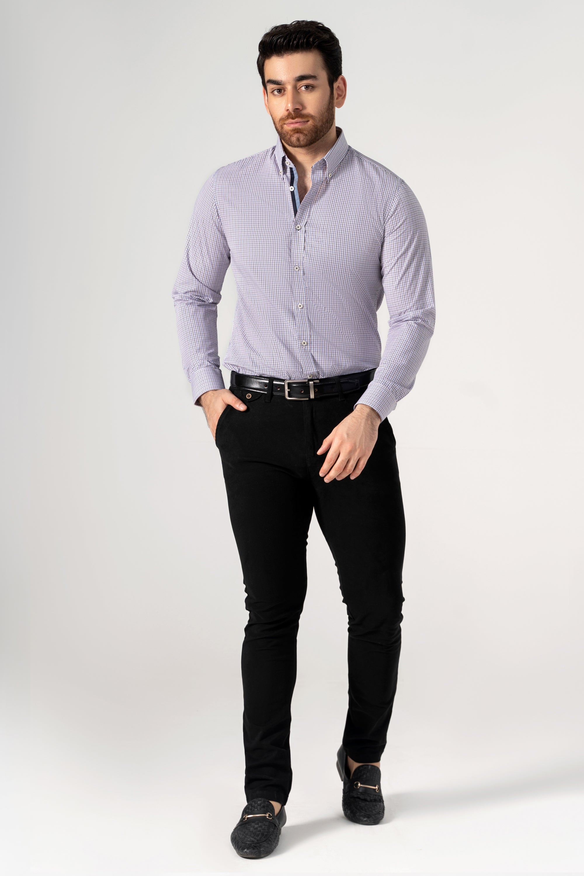 SEMI FORMAL SHIRT BLUE BLACK