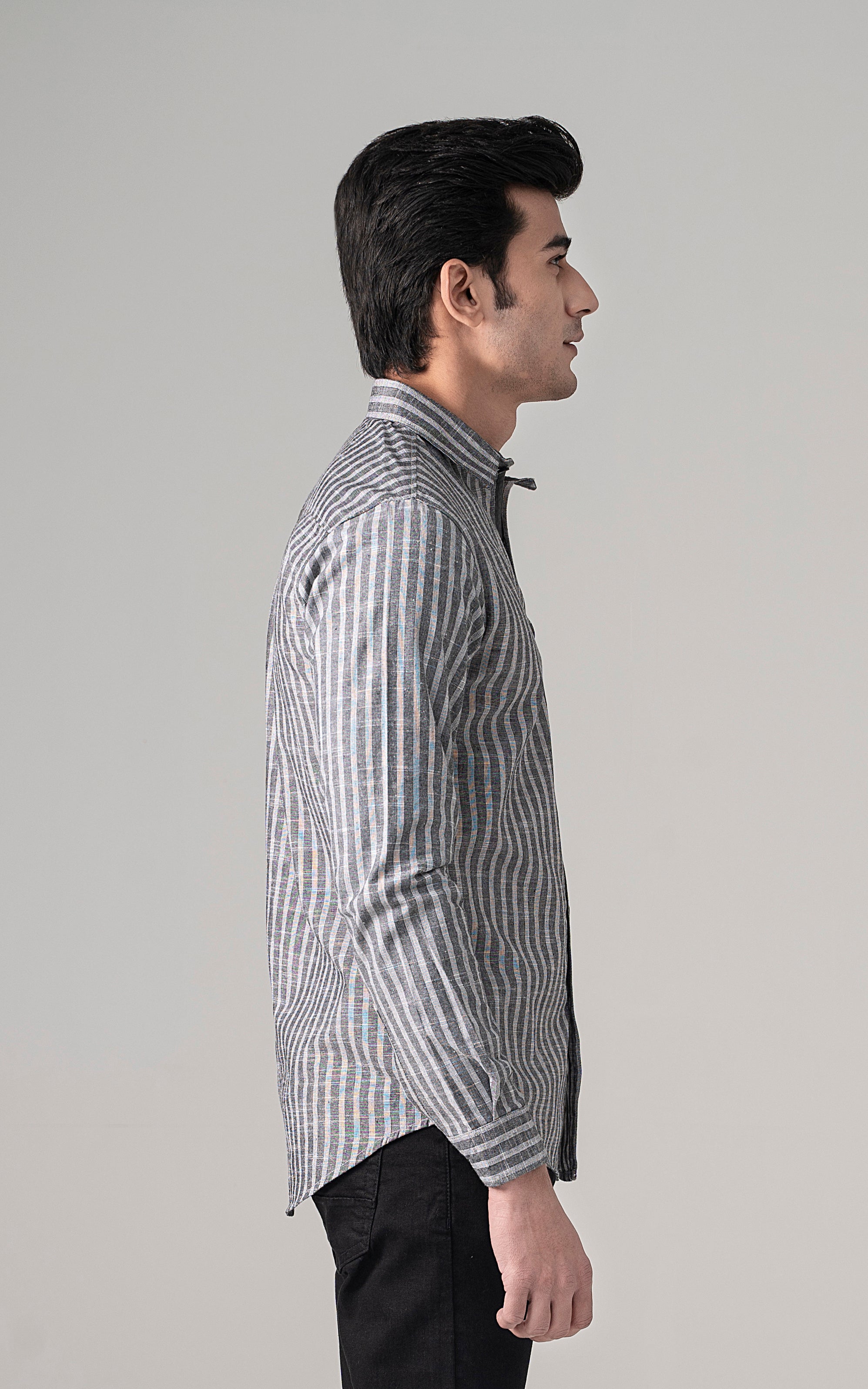 CASUAL SHIRT GREY STRIPES