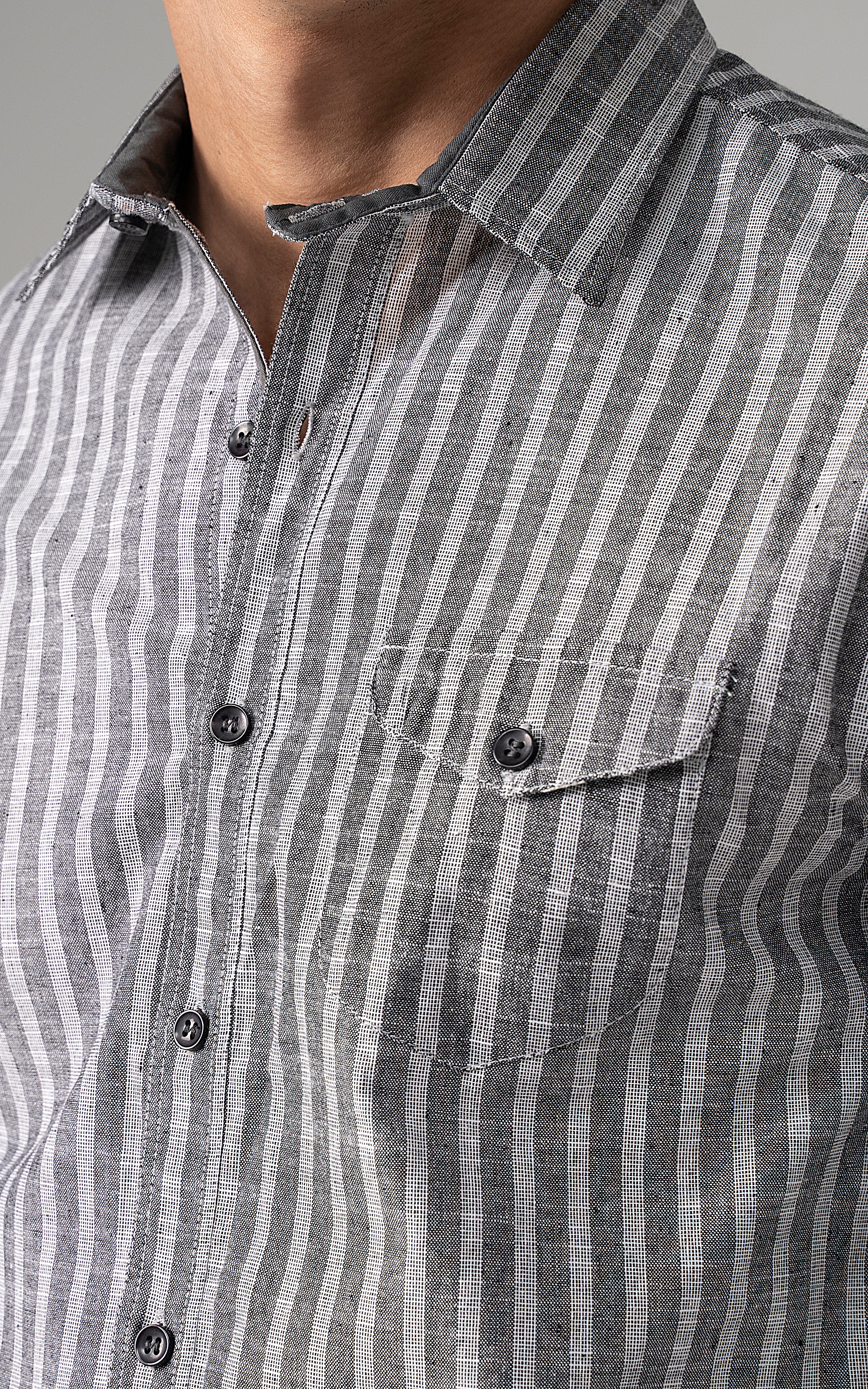 CASUAL SHIRT GREY STRIPES