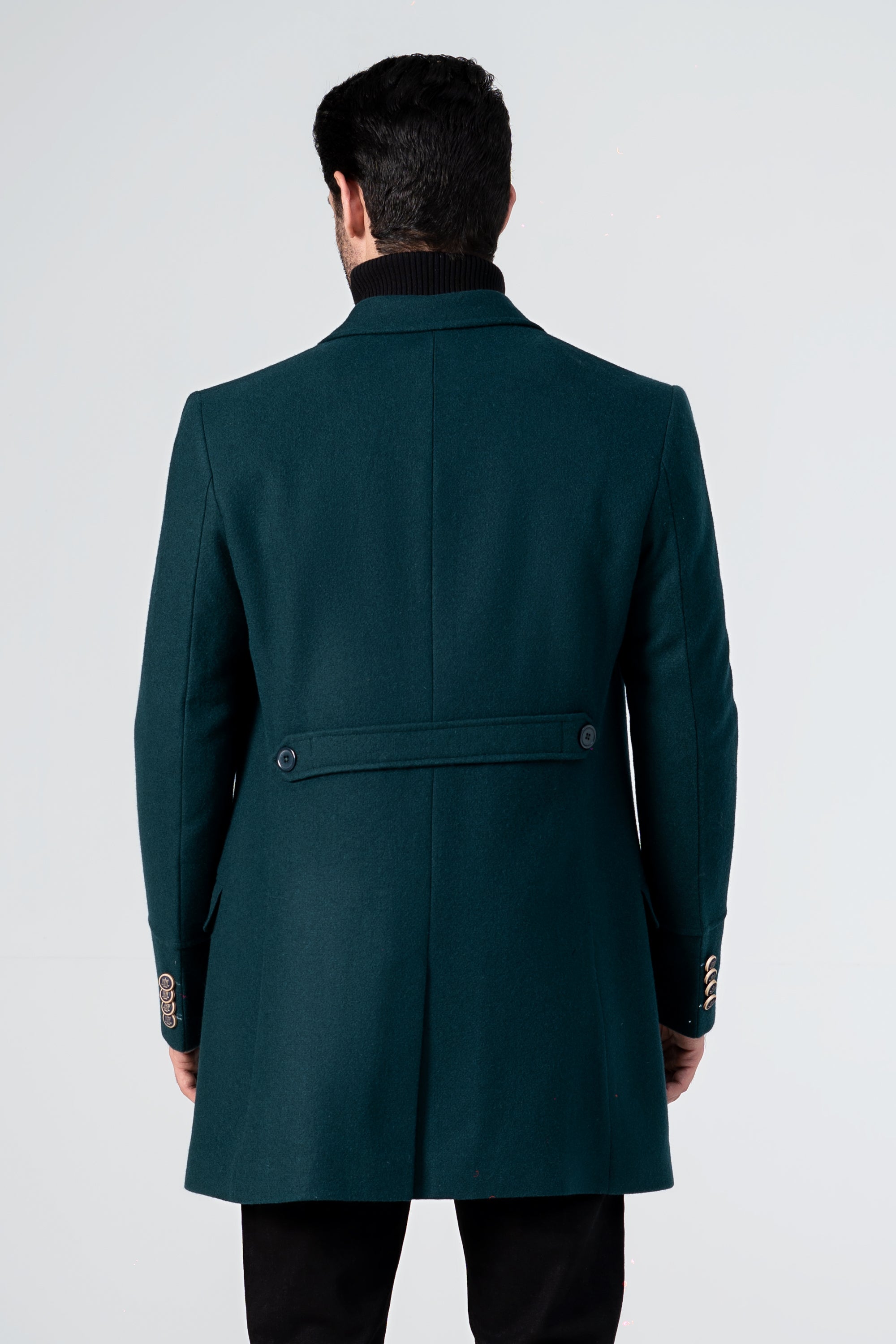 WOOLEN LONG COAT FOREST GREEN
